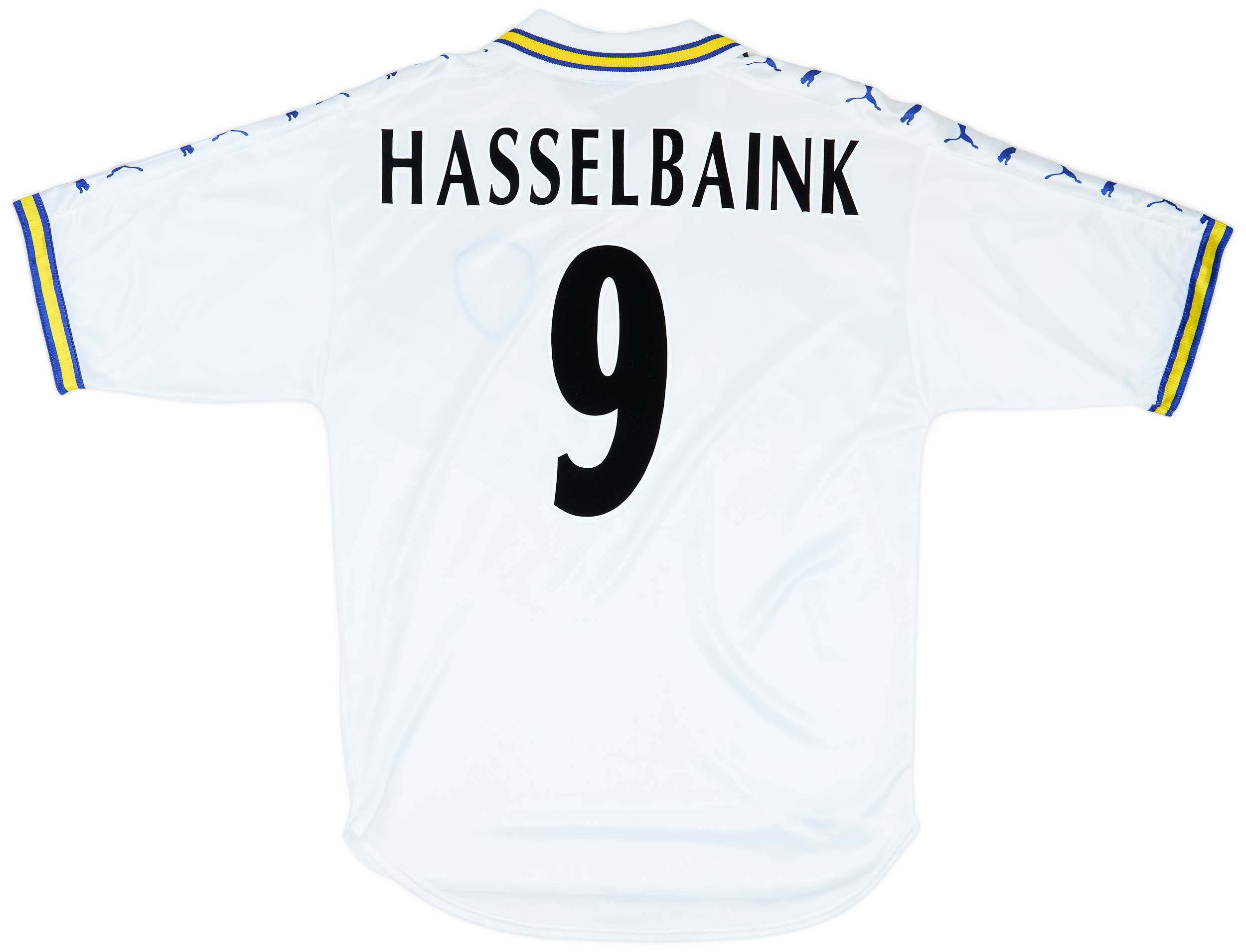 1998-00 Leeds United Home Shirt Hasselbaink #9 - 8/10 - (M)