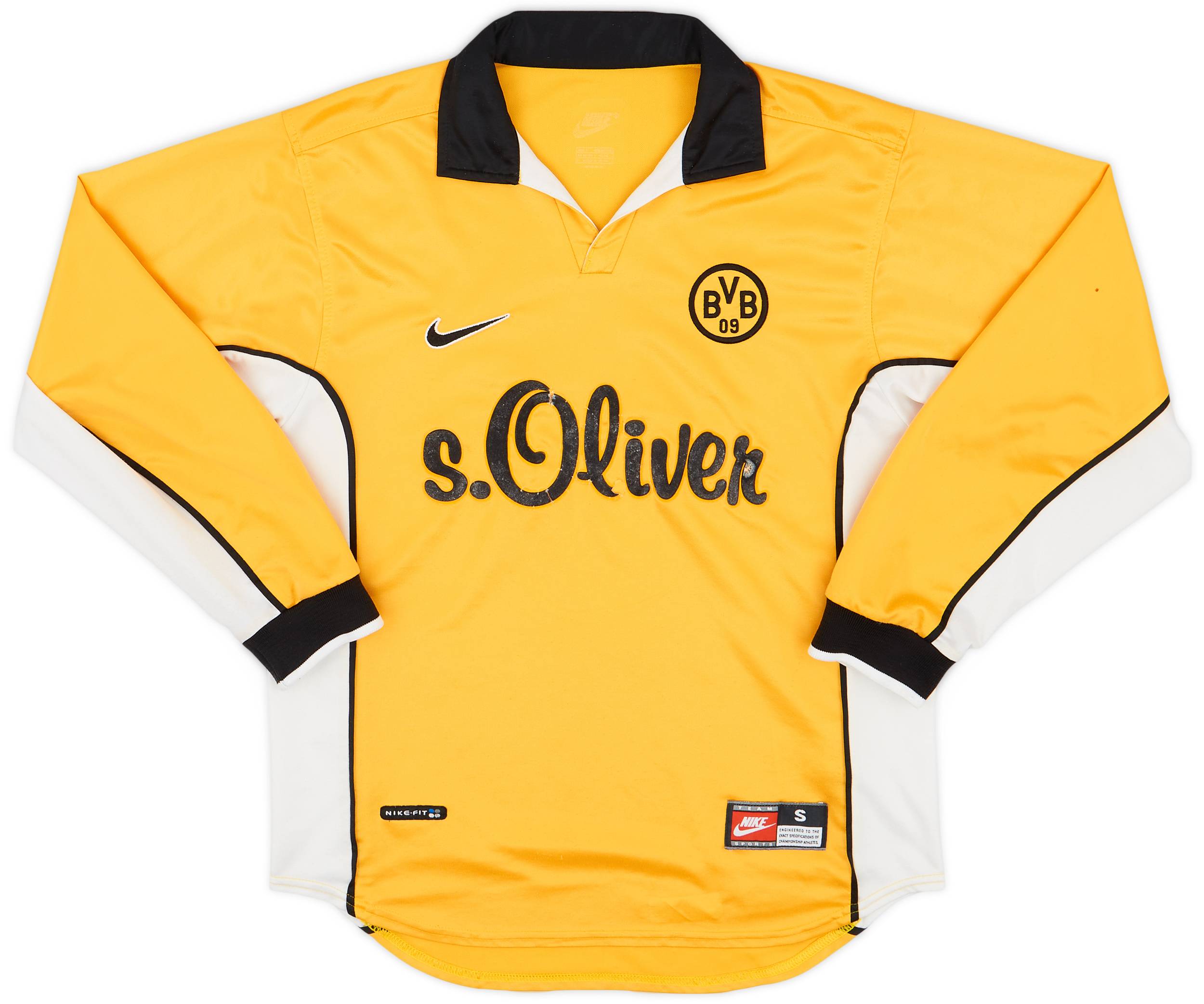 1998-00 Borussia Dortmund Home L/S Shirt - 5/10 - (S)