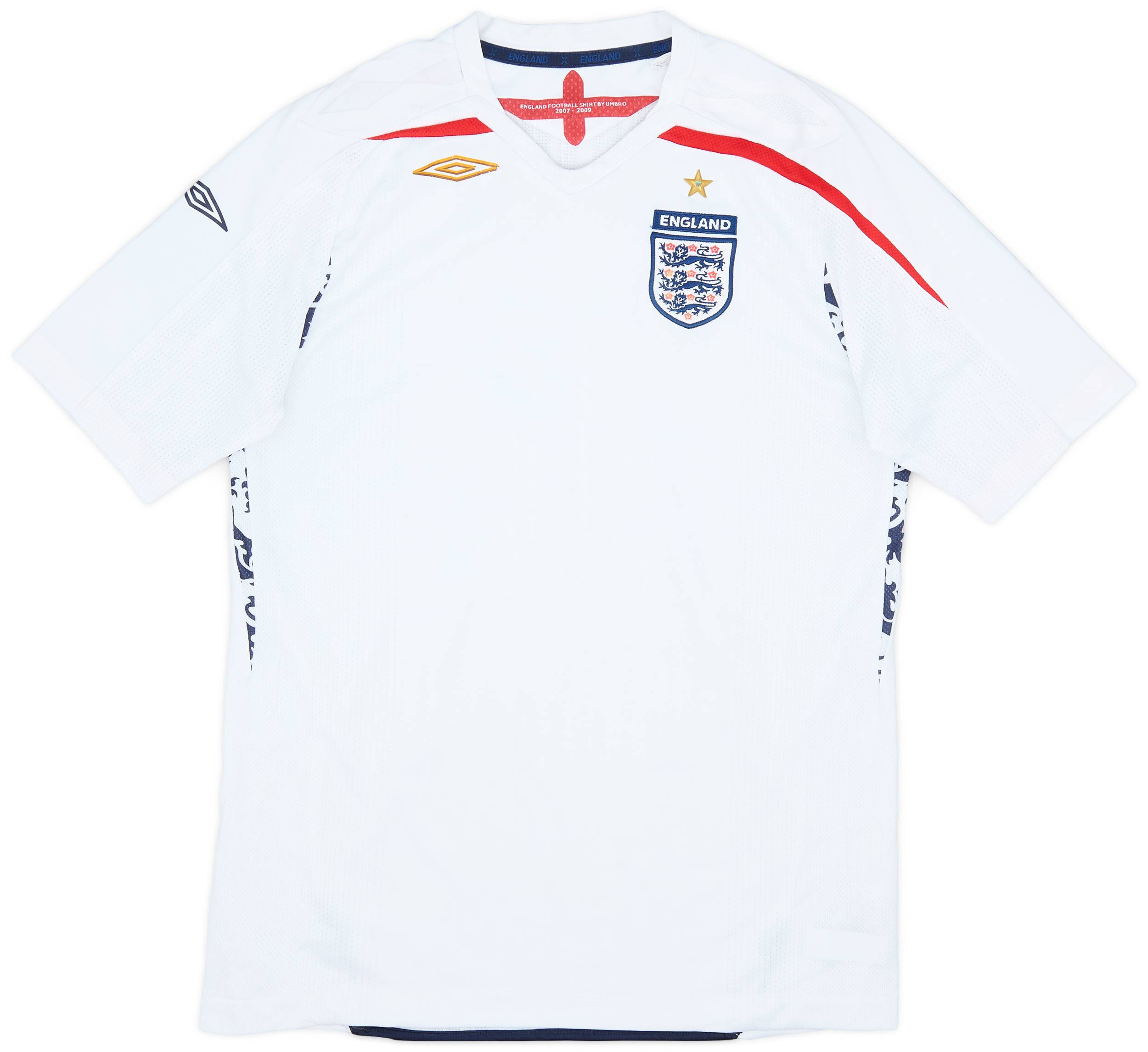 2007-09 England Home Shirt - 6/10 - (XL.Boys)