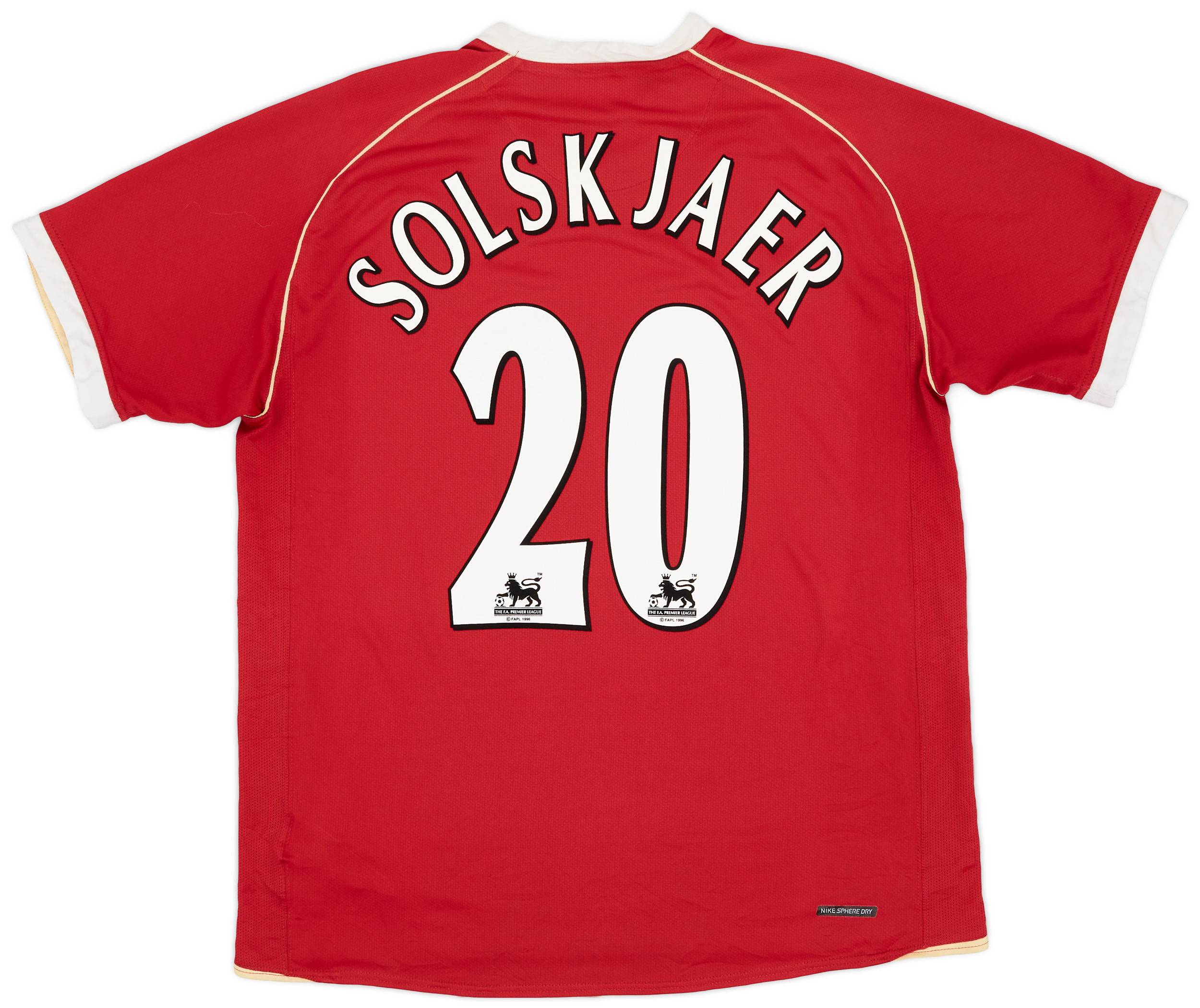 2006-07 Manchester United Home Shirt Solskjaer #20 - 5/10 - (XL)