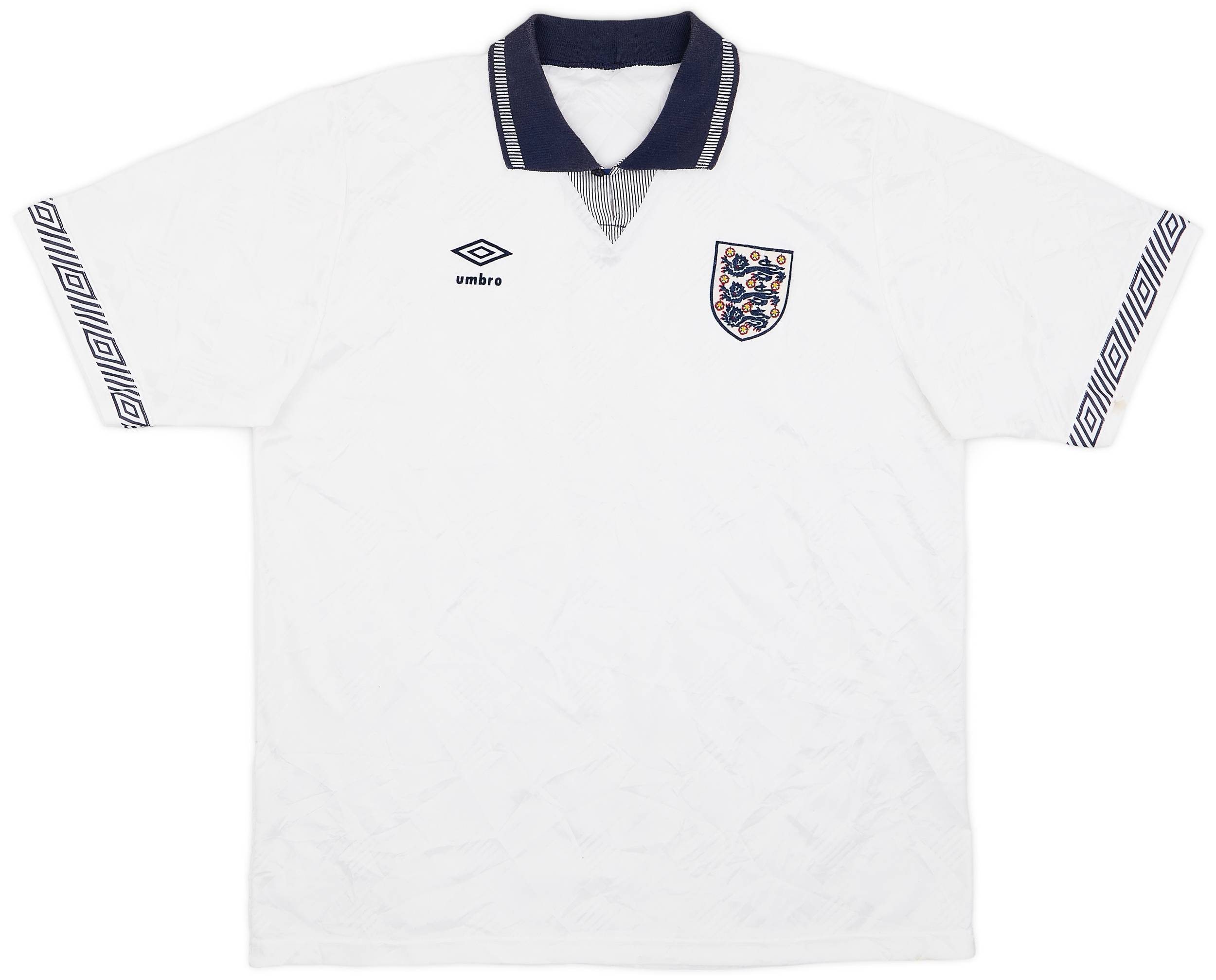 1990-92 England Home Shirt - 8/10 - (XL)