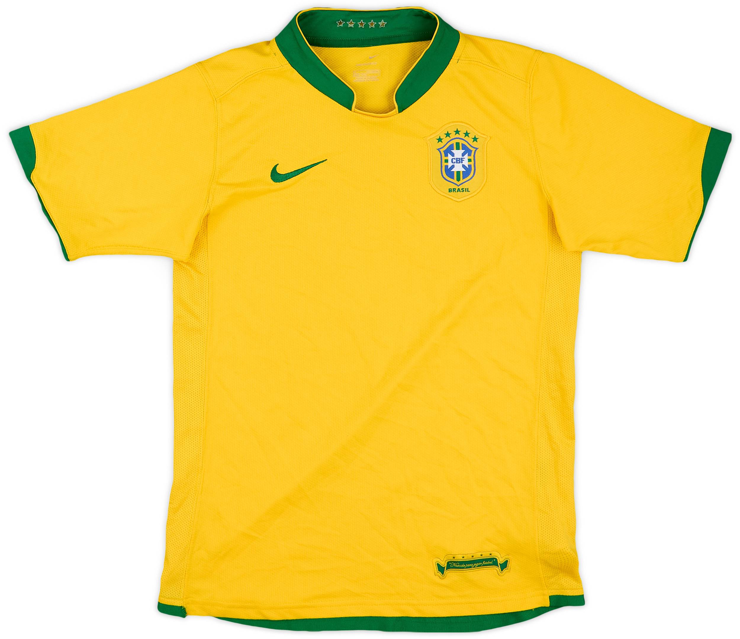 2006-08 Brazil Home Shirt - 8/10 - (L.Boys)