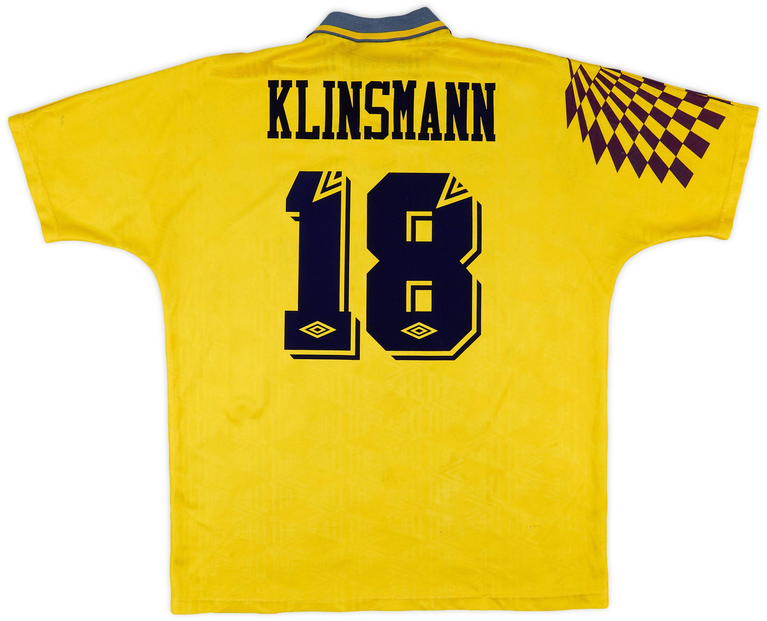 1991-95 Tottenham Away Shirt Klinsmann #18 - 6/10 - (XL)