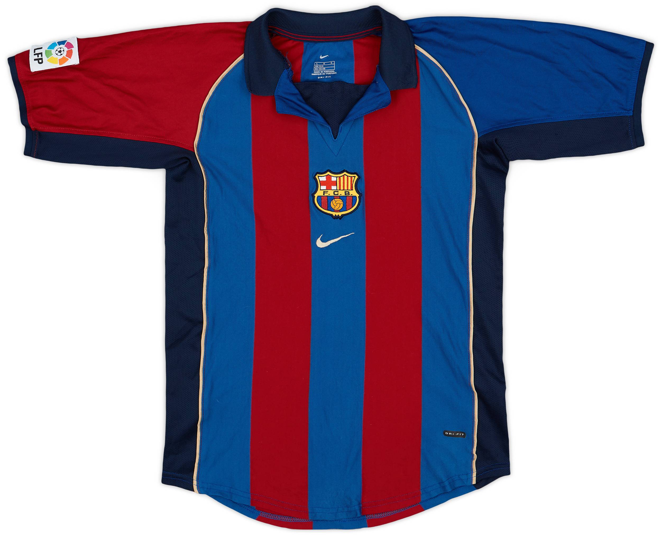 2001-02 Barcelona Home Shirt - 7/10 - (L.Boys)
