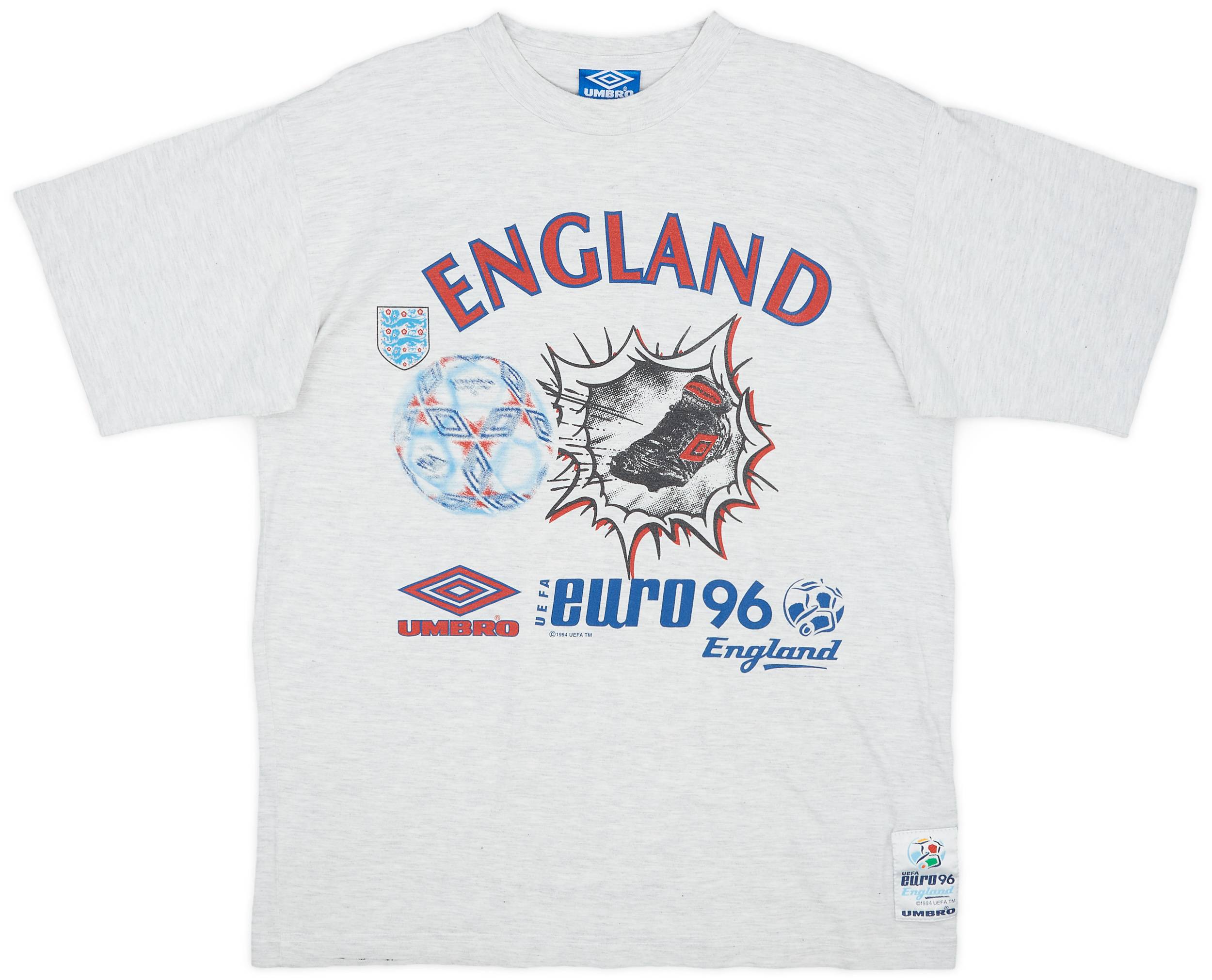 1996 England Umbro 'Euro 96' Cotton Tee - 8/10 - (L)