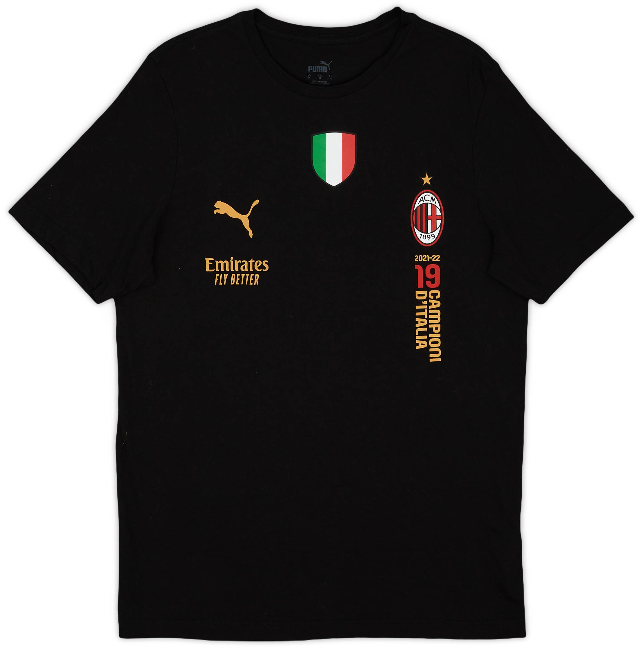 2021-22 AC Milan Puma Graphic Tee - 8/10 - (M)