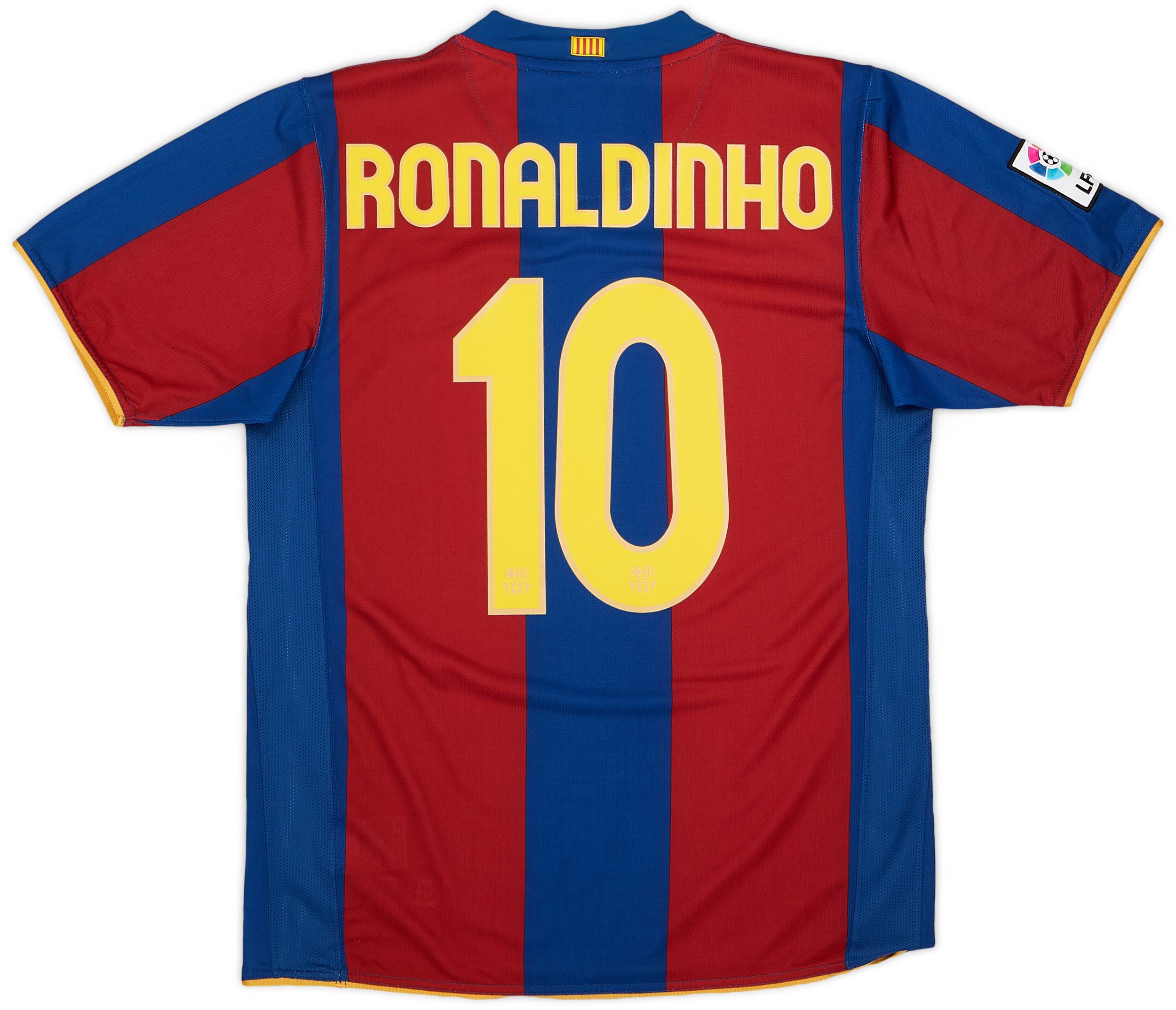 2007-08 Barcelona Home Shirt Ronaldinho #10 - 9/10 - (M)