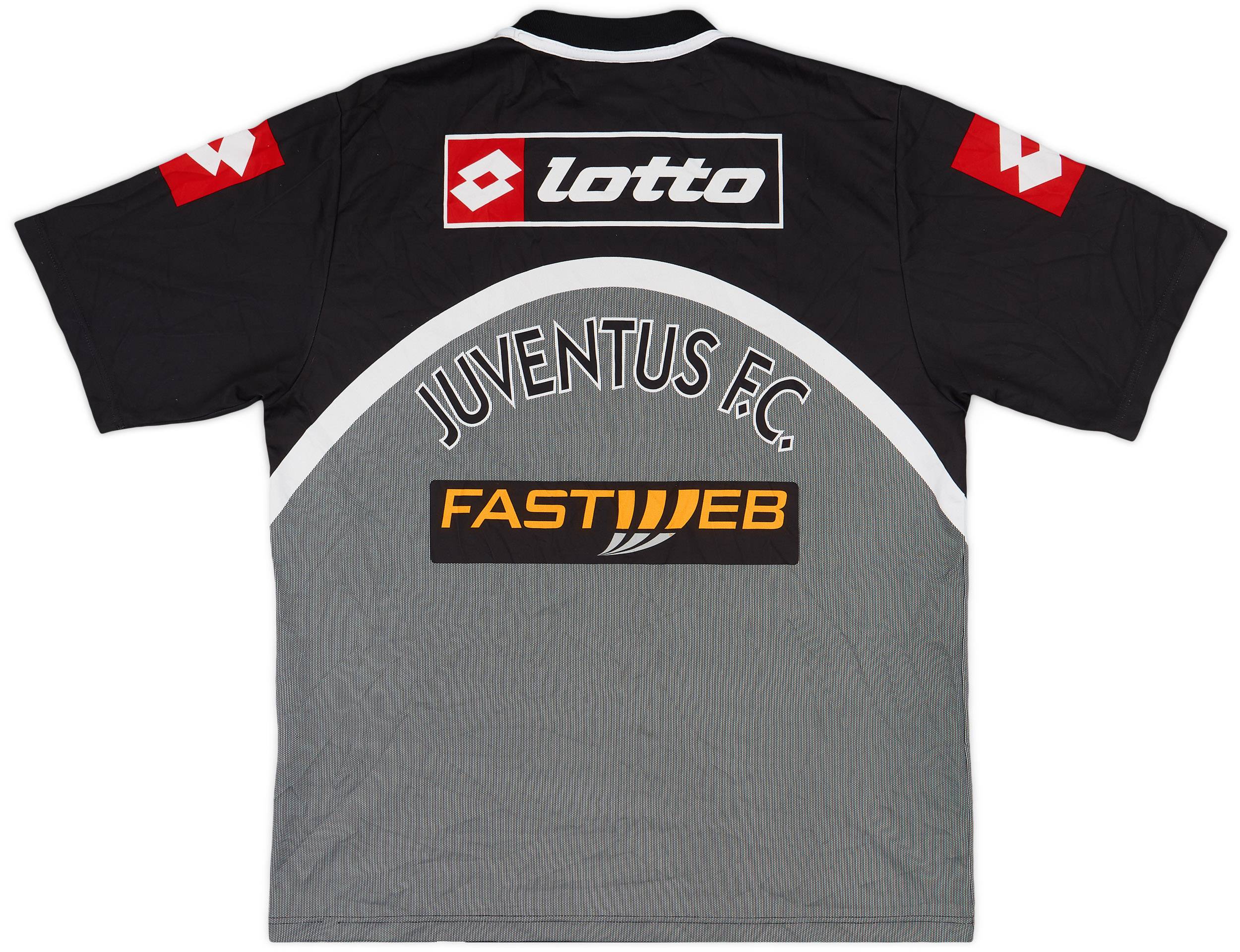 Juventus F.C. Lotto シャツ 黒 グレー 2001-02 Juventus Lotto Training Shirt - 7/10 - (XL)