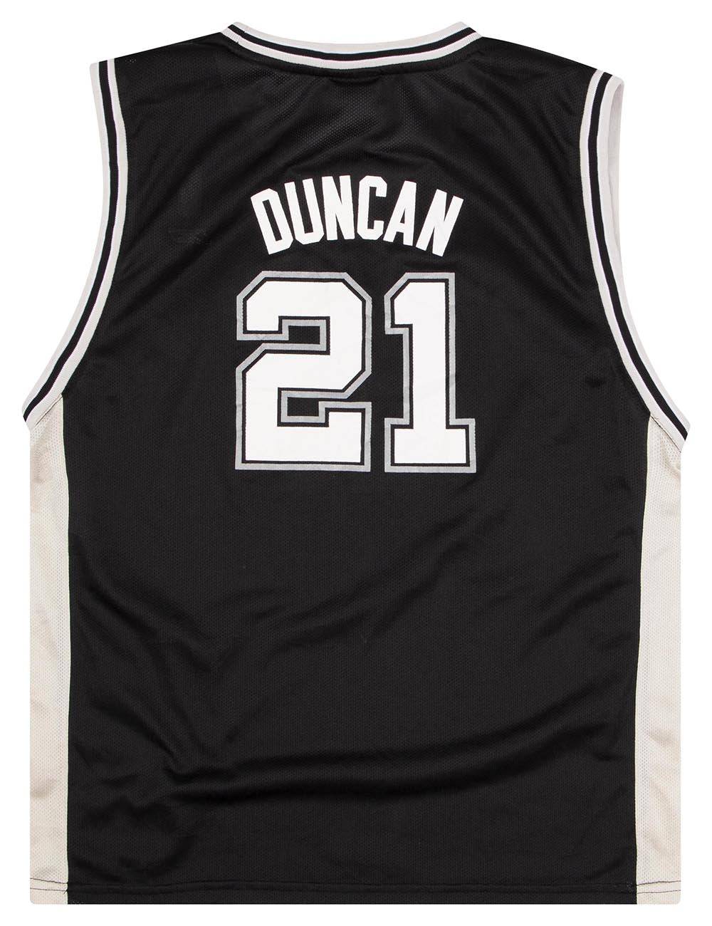 人気商品、リーボック、SPYRS、DUNCAN 21番、ユニセックス、XLサイズ 2002-06 San Antonio Spurs Duncan #21 Reebok Jersey (Away) Y