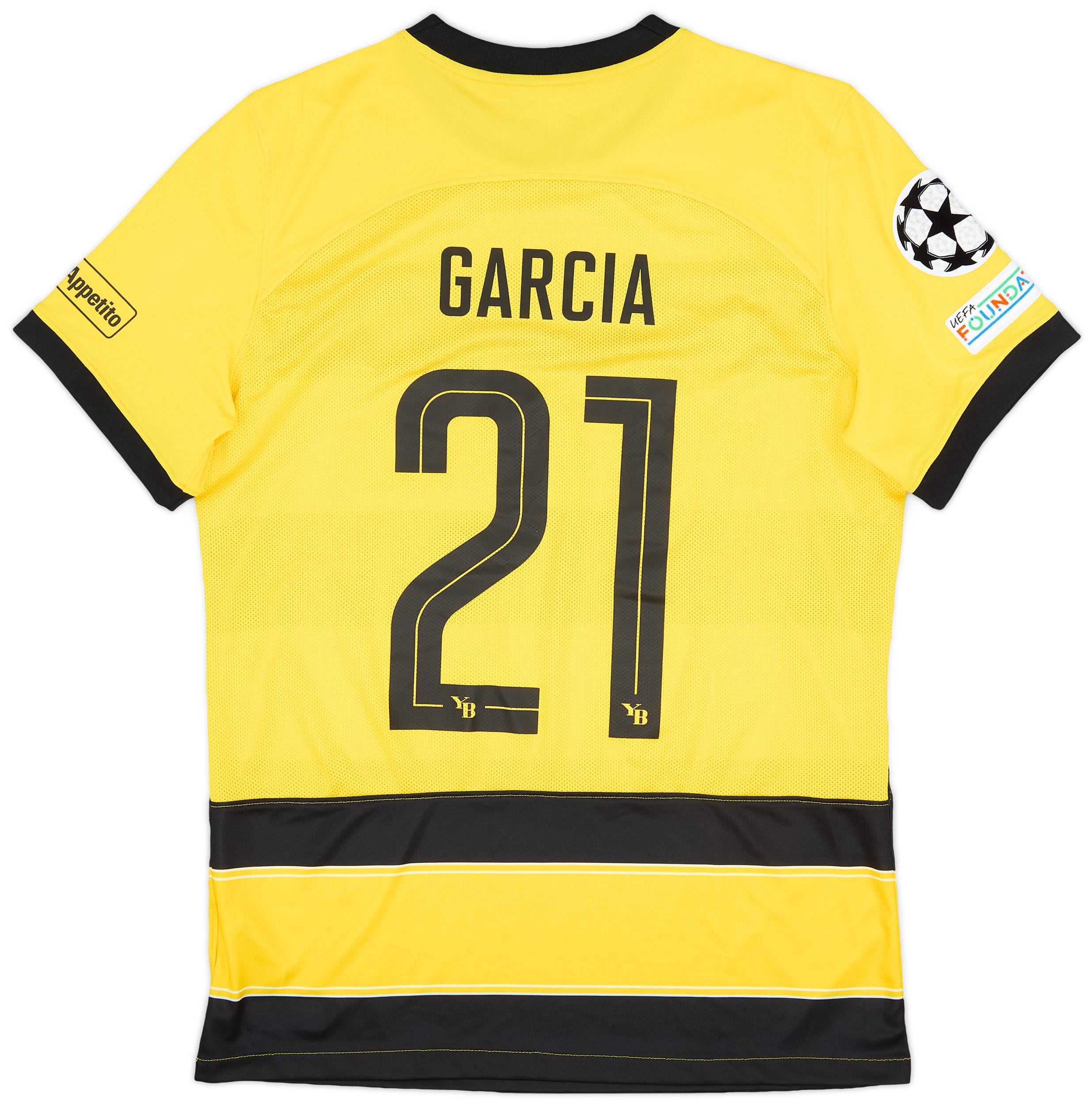 2023-24 Young Boys Match Issue Champions League Home Shirt Garcia #21