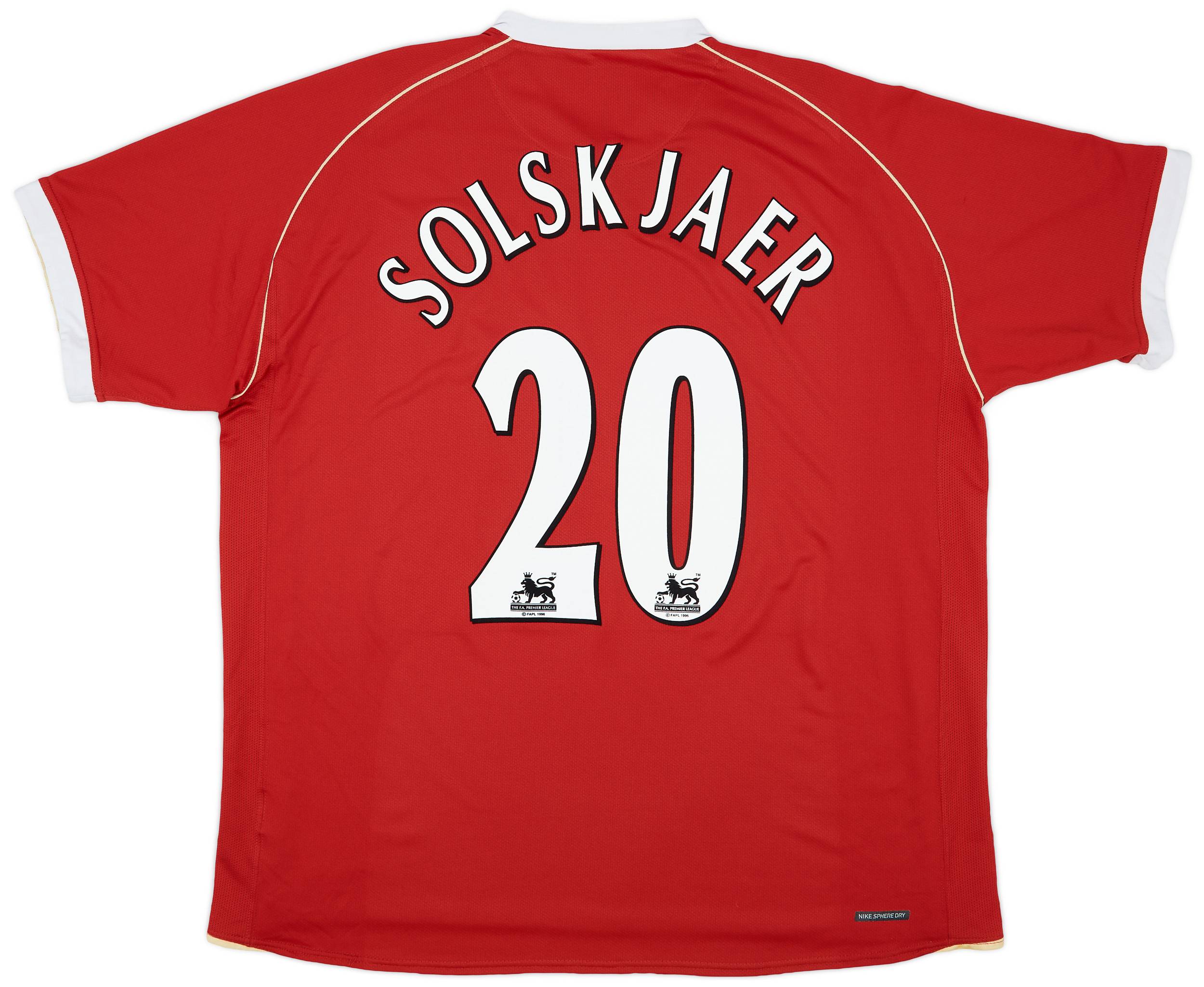 2006-07 Manchester United Home Shirt Solskjaer #20 - 8/10 - (XXL)