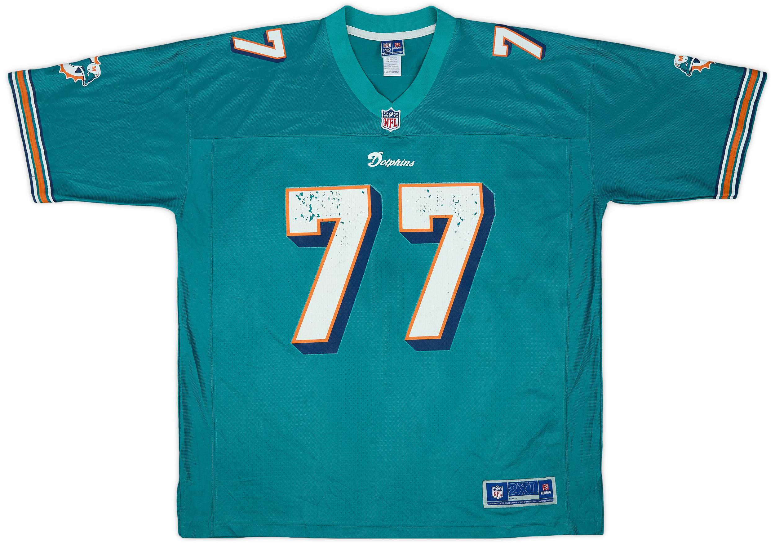 2012 Miami Dolphins Long #77 NFL Pro Line Home Jersey - 5/10 - (XXL)