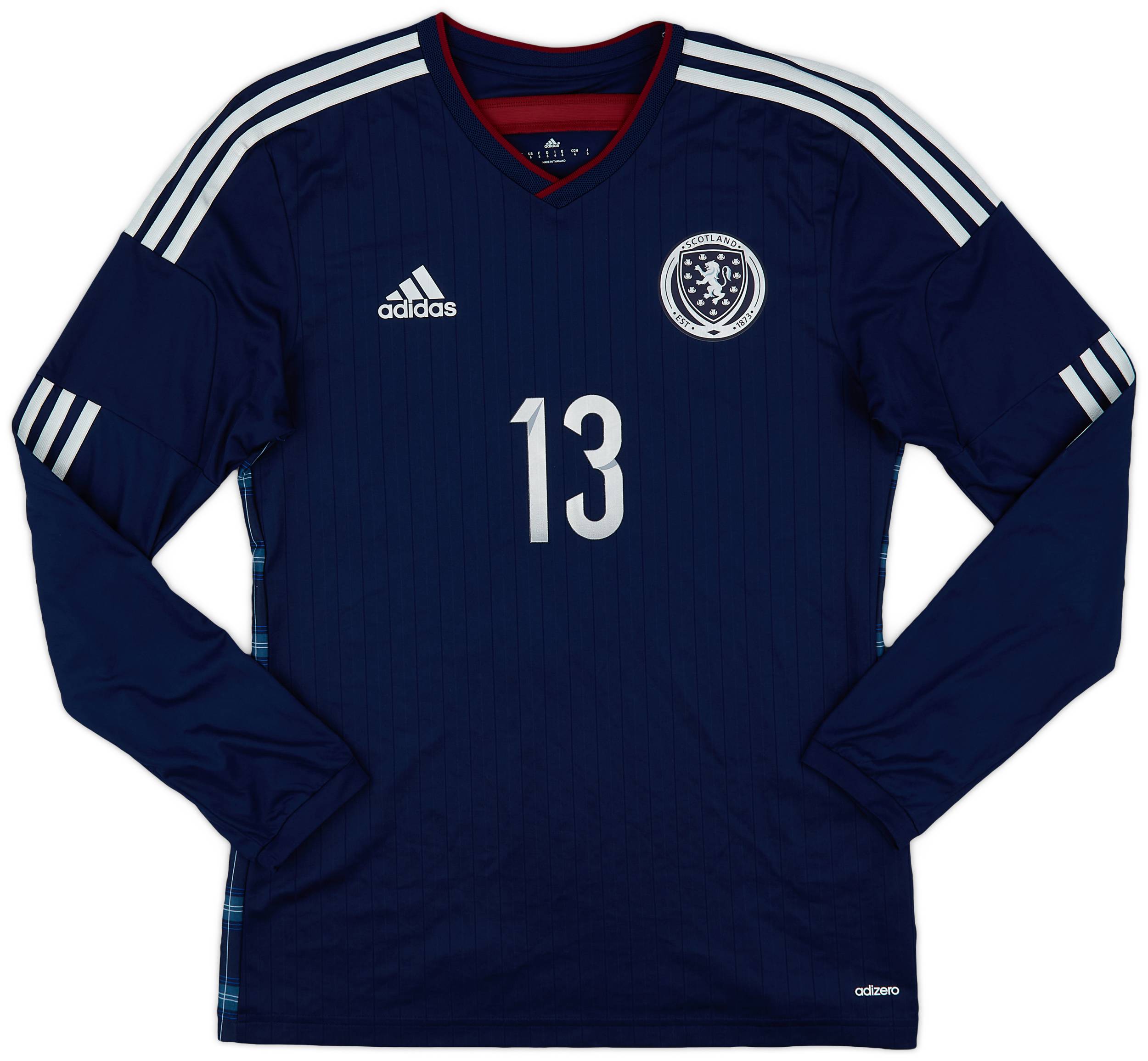 2014-15 Scotland Player Issue Home L/S Shirt #13 - 10/10 - (M)