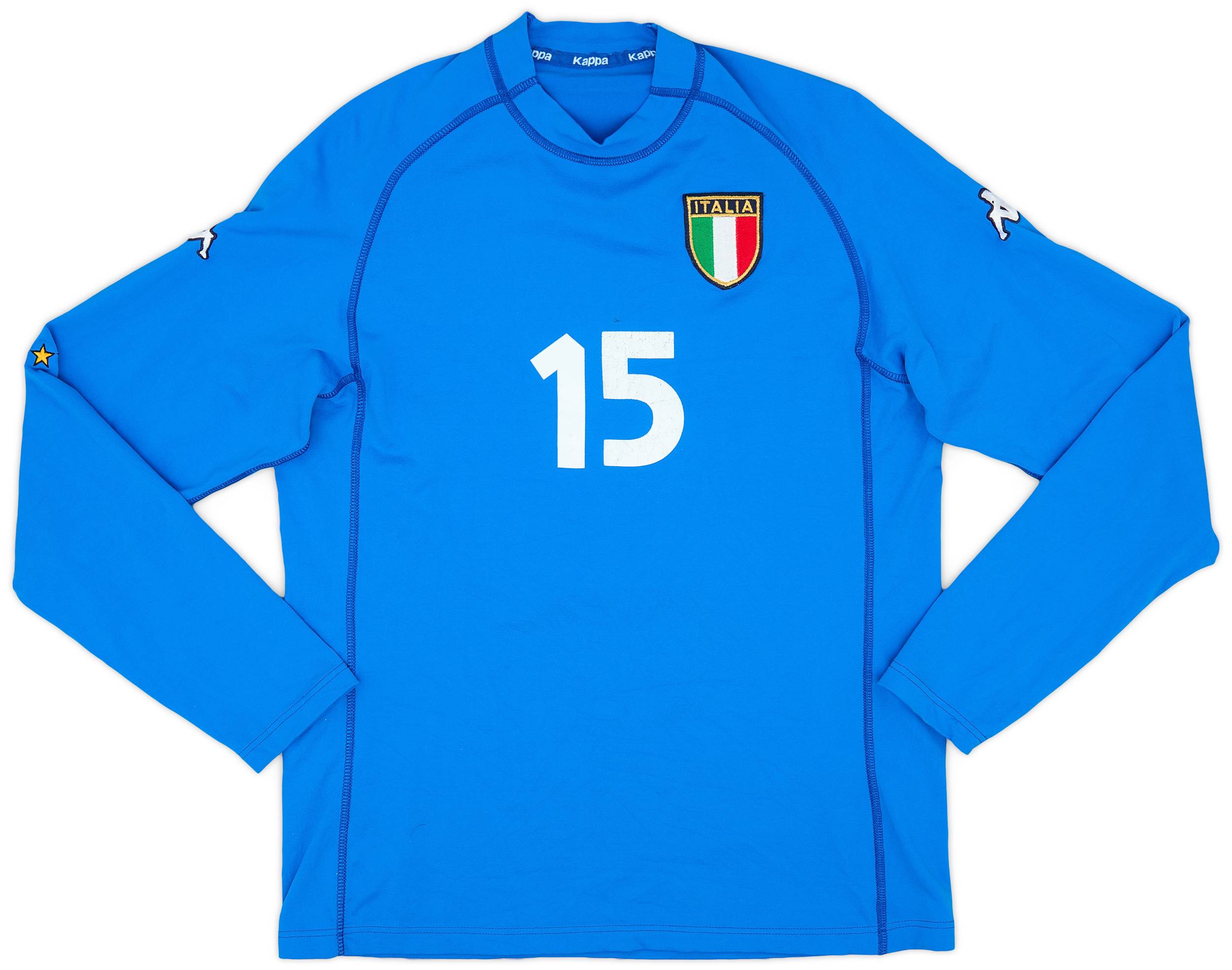 2000-01 Italy Home L/S Shirt #15 - 5/10 - (L)
