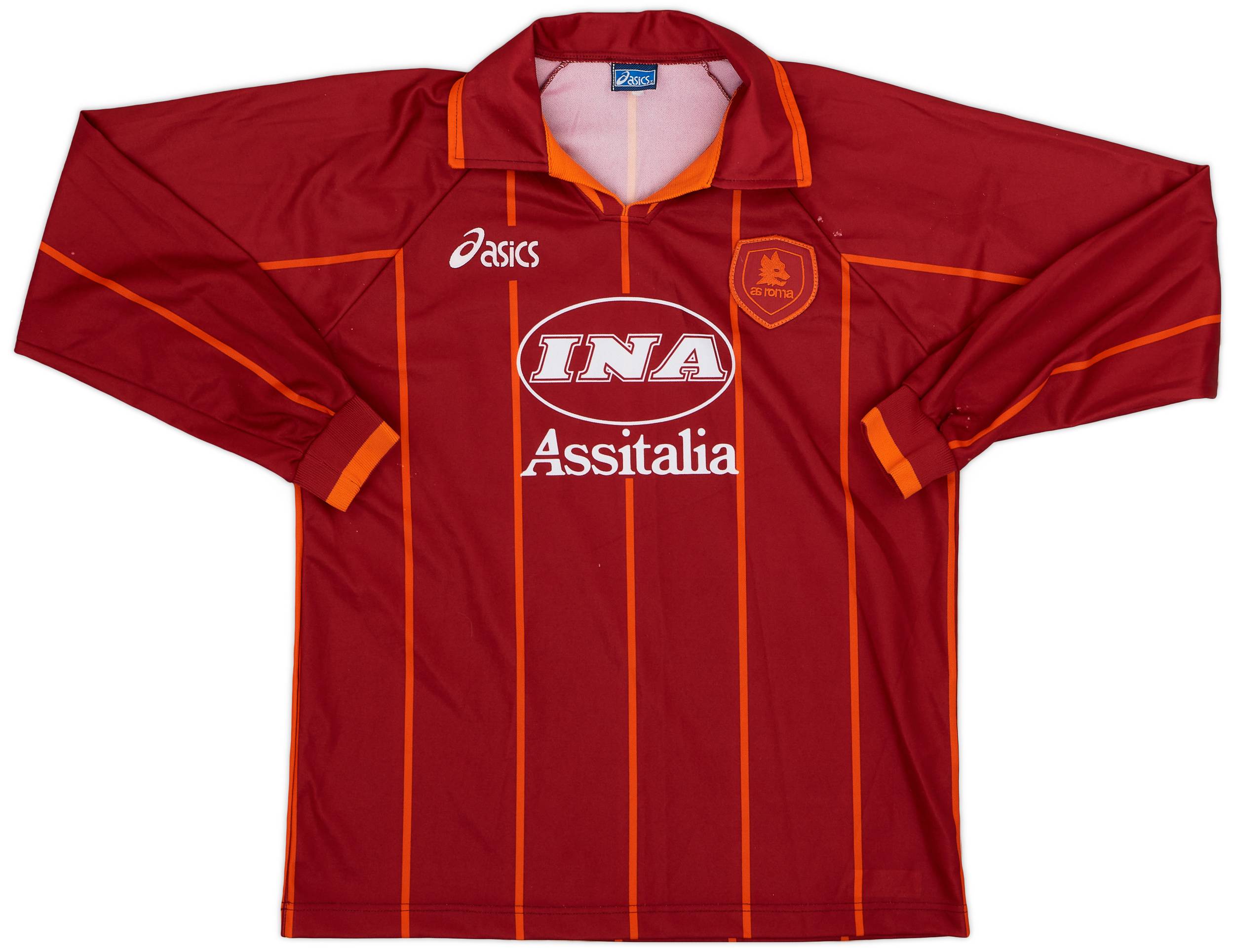 1996-97 Roma Home L/S Shirt - 8/10 - (XL.Boys)