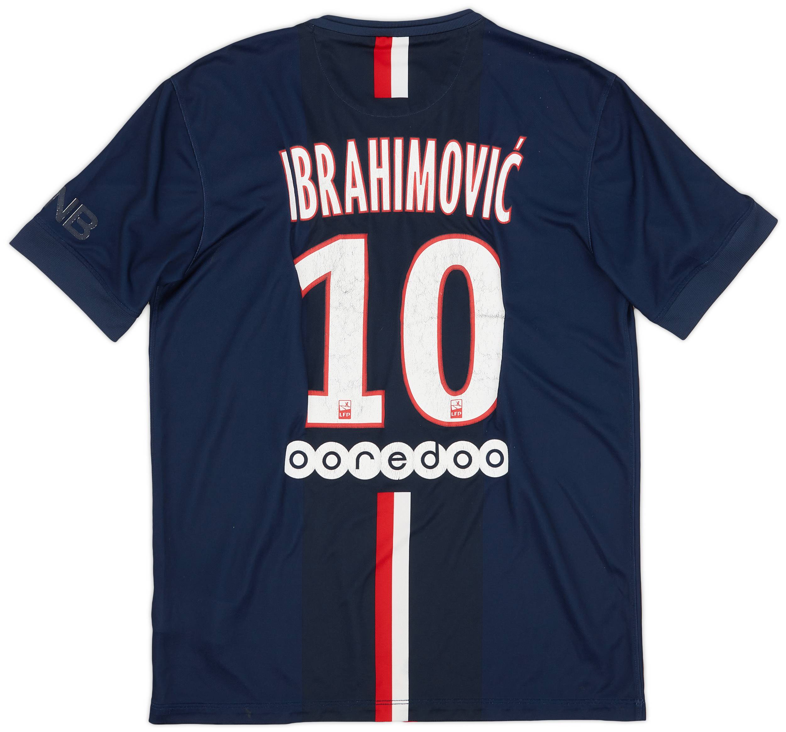 2014-15 Paris Saint-Germain Home Shirt Ibrahimovic #10 - 6/10 - (M.Boys)