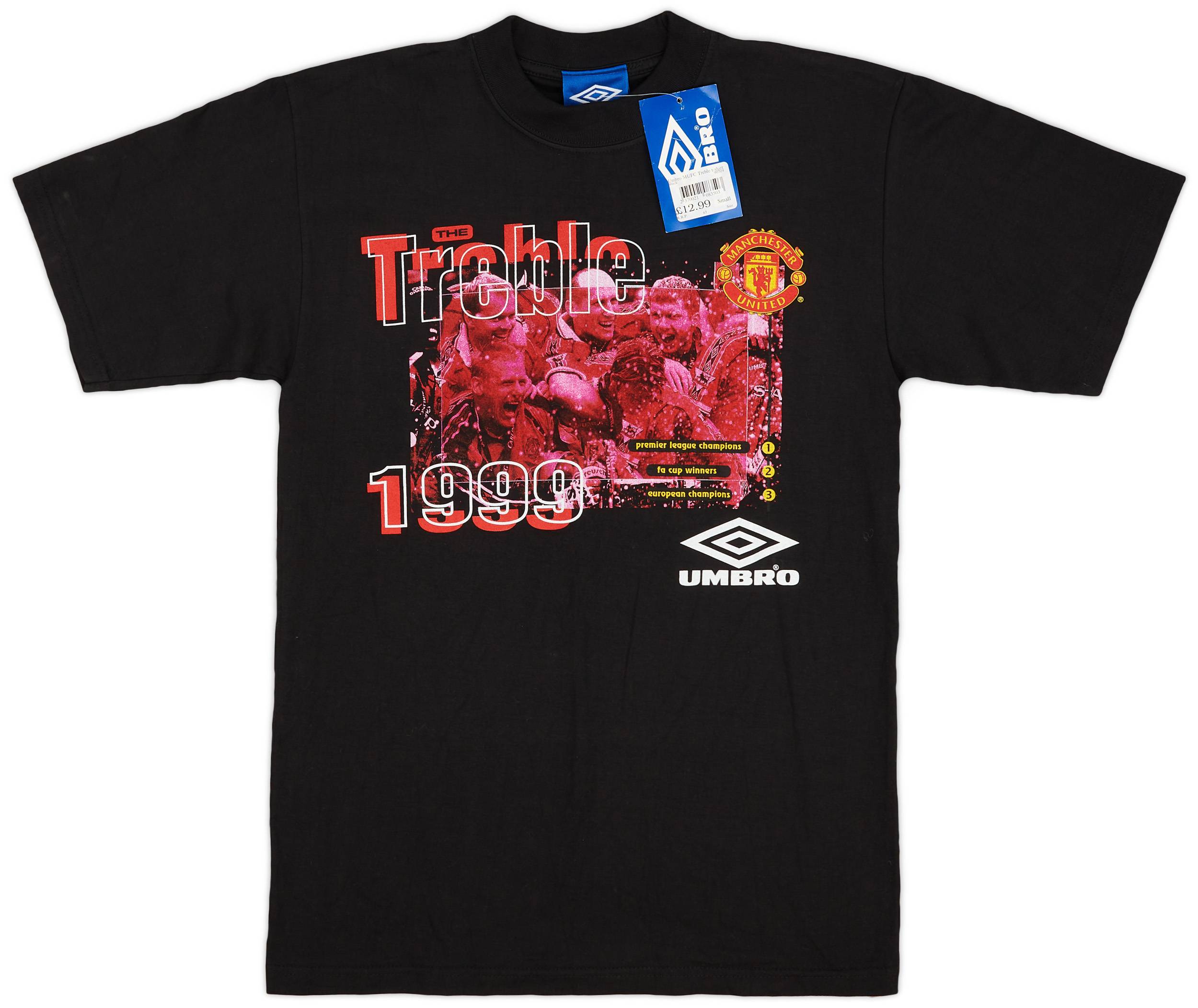 流行 1999 (S) Tee Cotton Umbro Winners' 'Treble United Manchester ウェア