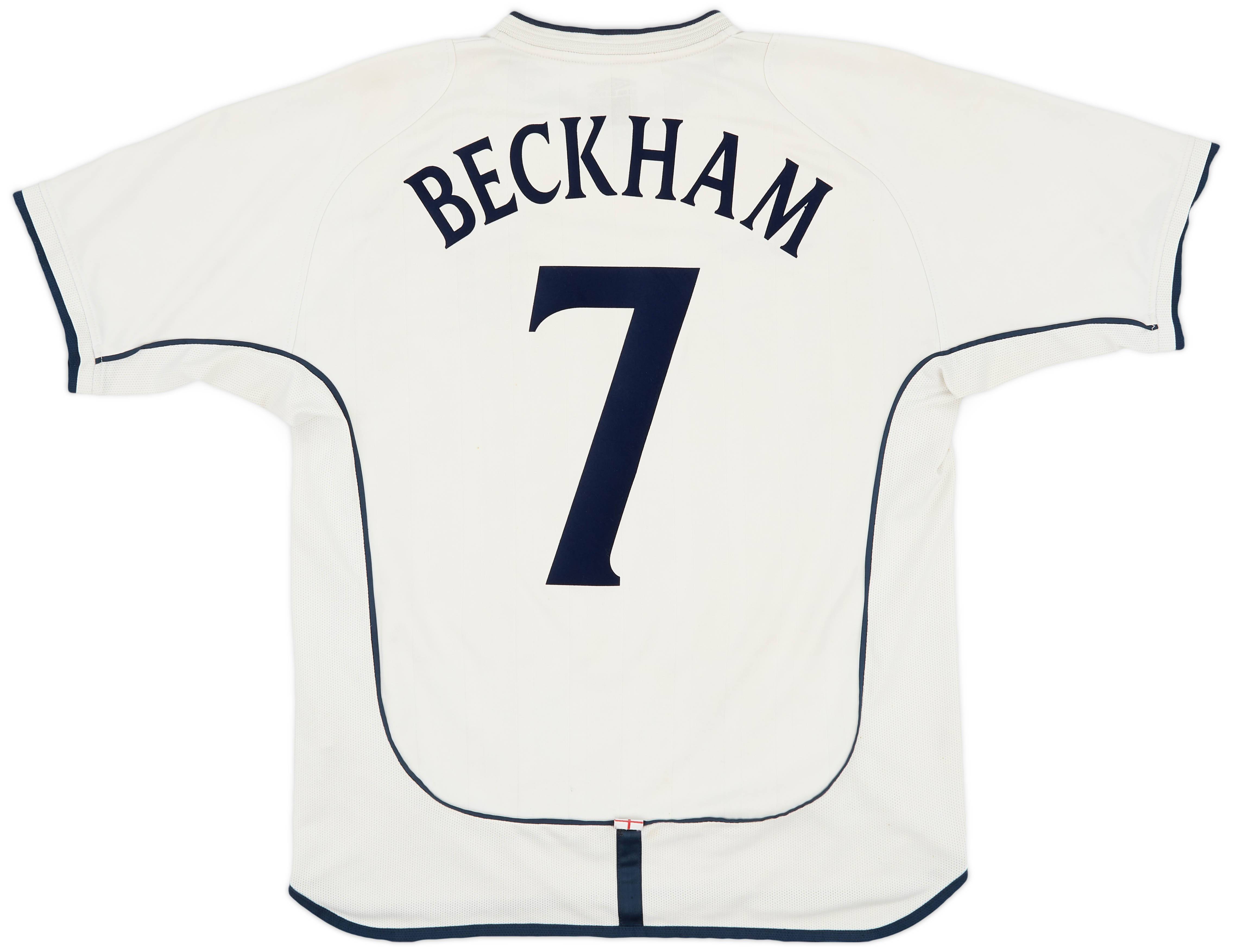2001-03 England Home Shirt Beckham #7 - 5/10 - (L)