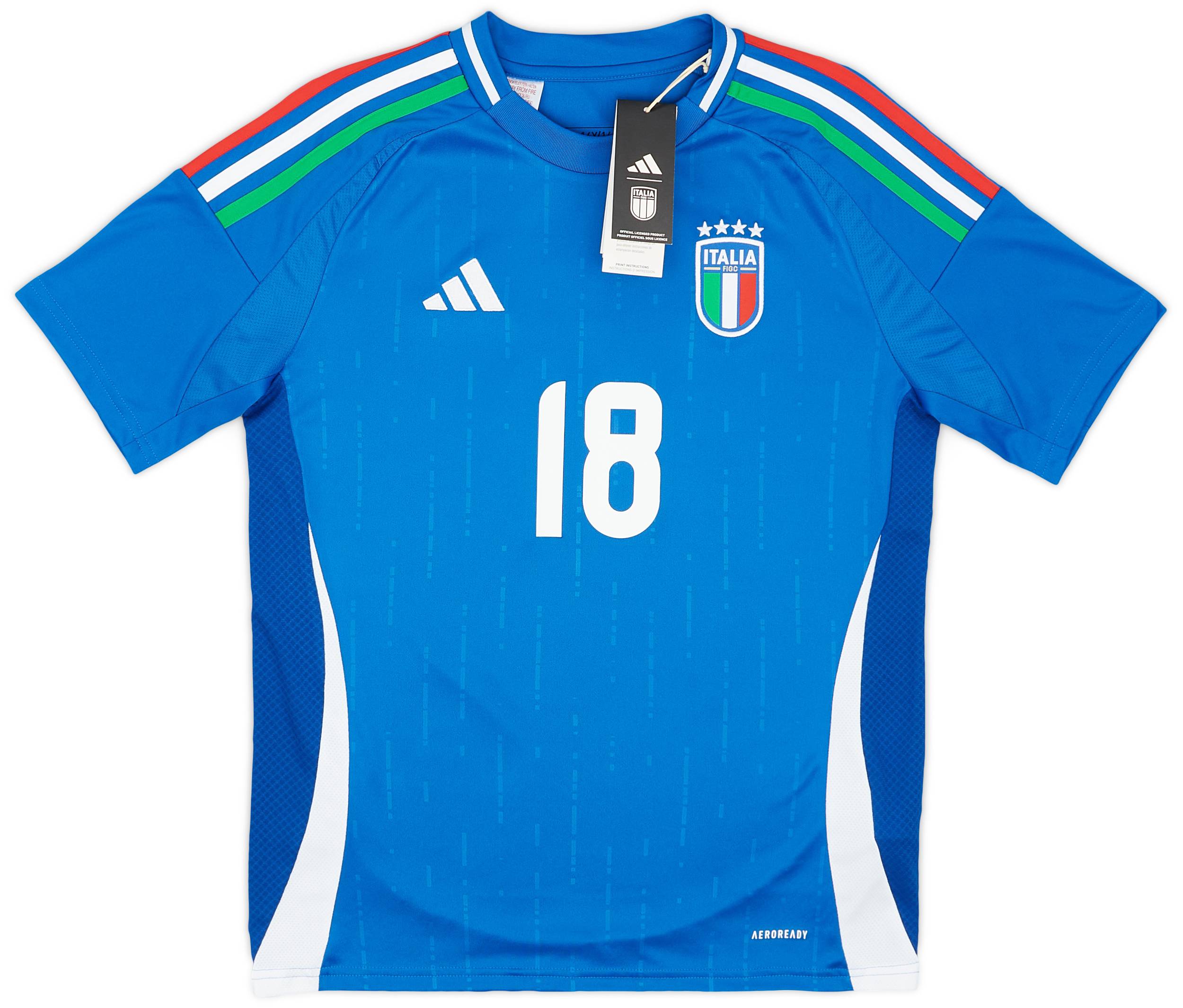 イタリア代表ジャージ BARELLA 18 M 2024-25 Italy Home Shirt Barella #18 (Youths)