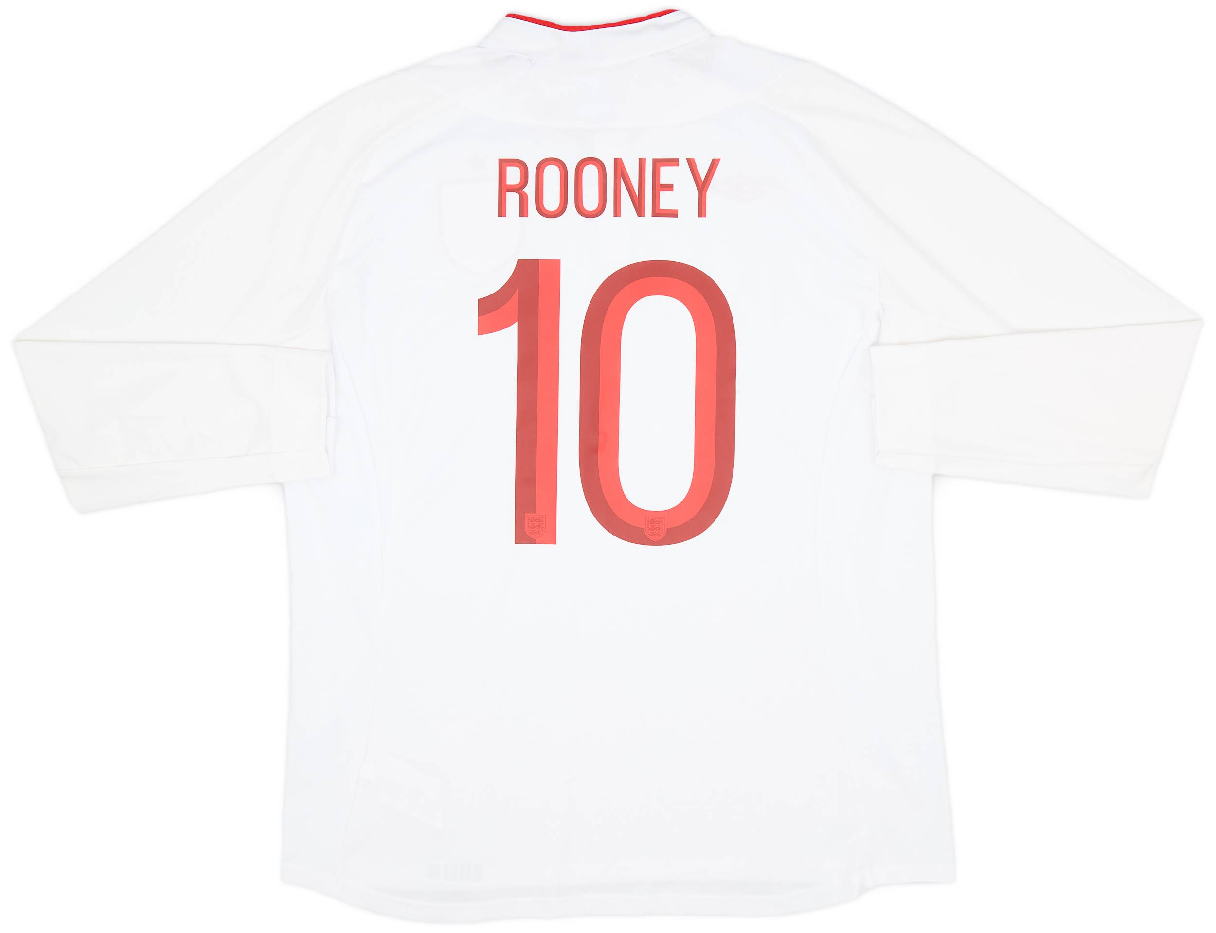 2012-13 England Home L/S Shirt Rooney #10 - 10/10 - (XL)