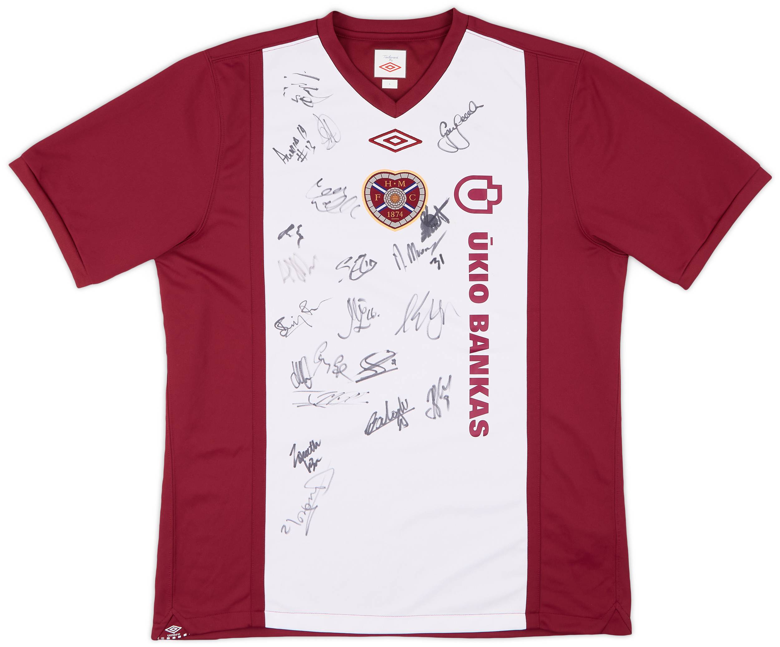 2010-11 Hearts Signed Home Shirt - 8/10 - (L)