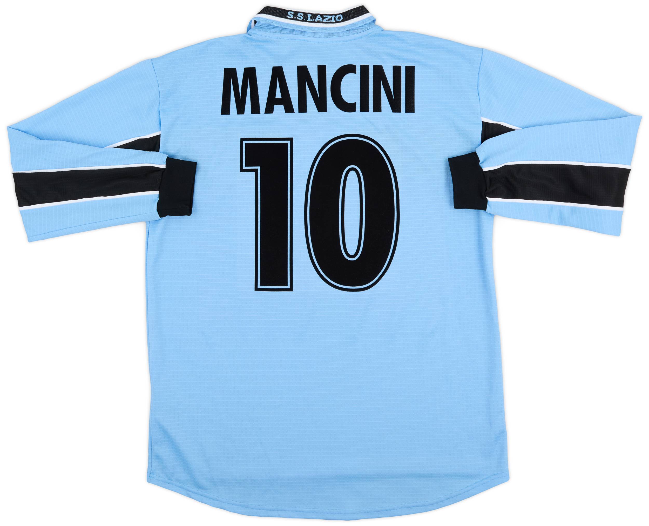 1998-00 Lazio Home L/S Shirt Mancini #10 - 9/10 - (L)
