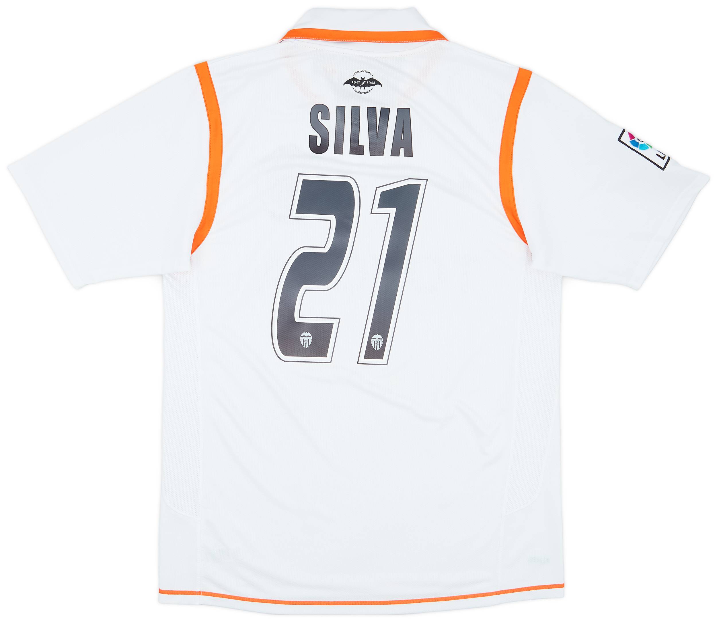 2007-08 Valencia Home Shirt Silva #21 - 8/10 - (M)