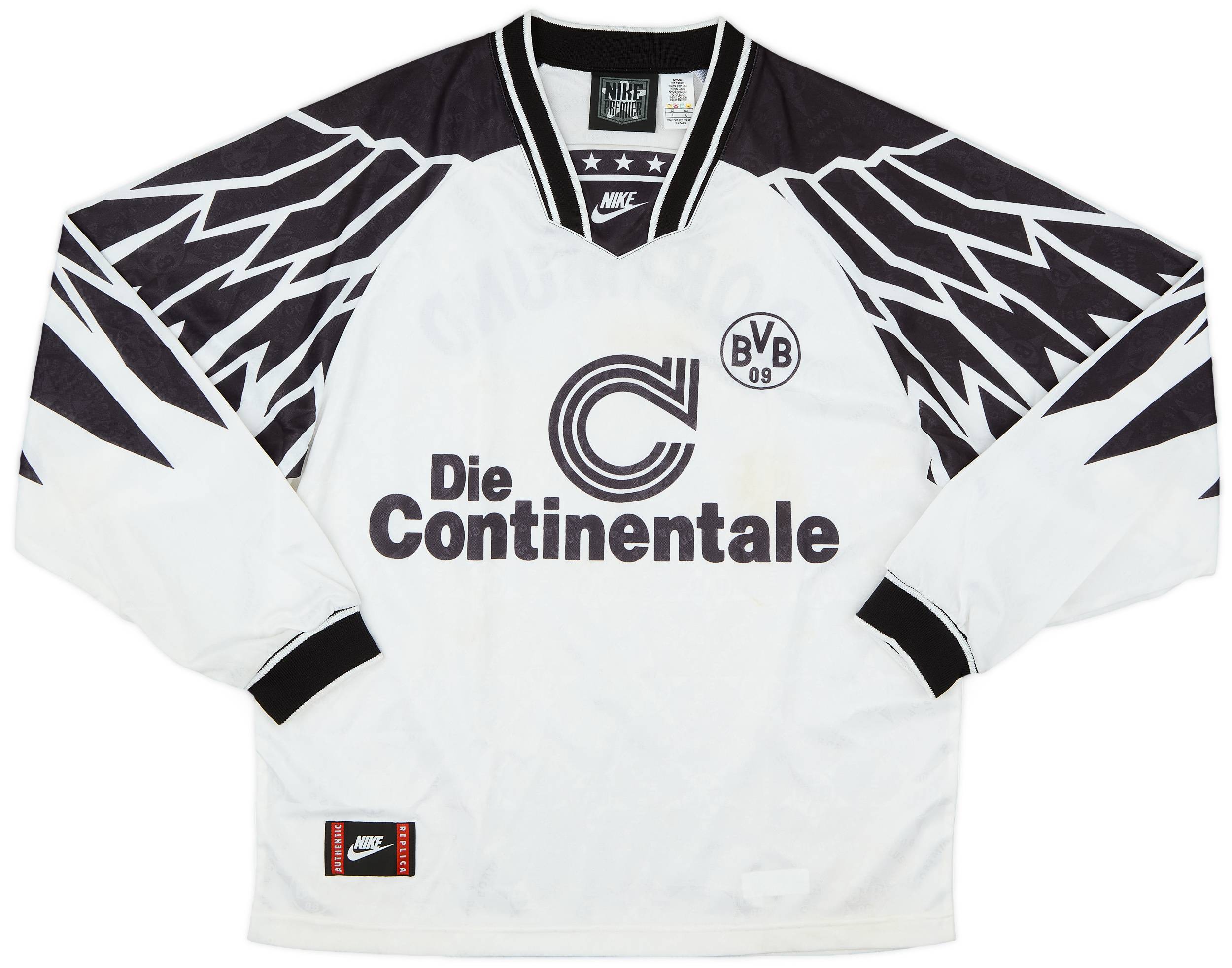 1994-95 Borussia Dortmund Away L/S Shirt - 8/10 - (L)