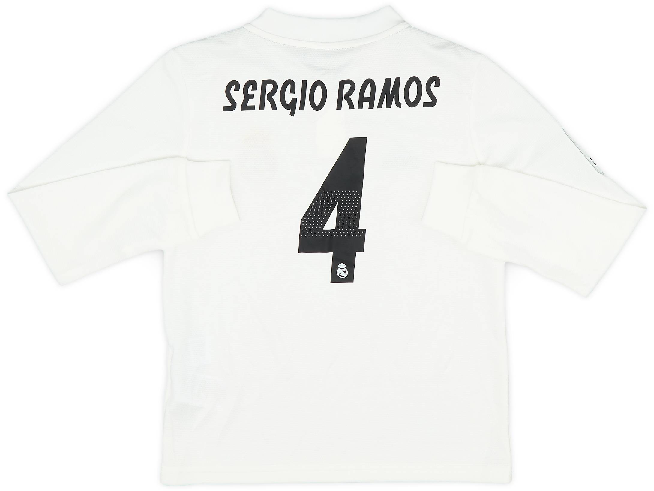 2018-19 Real Madrid Home L/S Shirt Sergio Ramos #4 - 8/10 - (S.Boys)