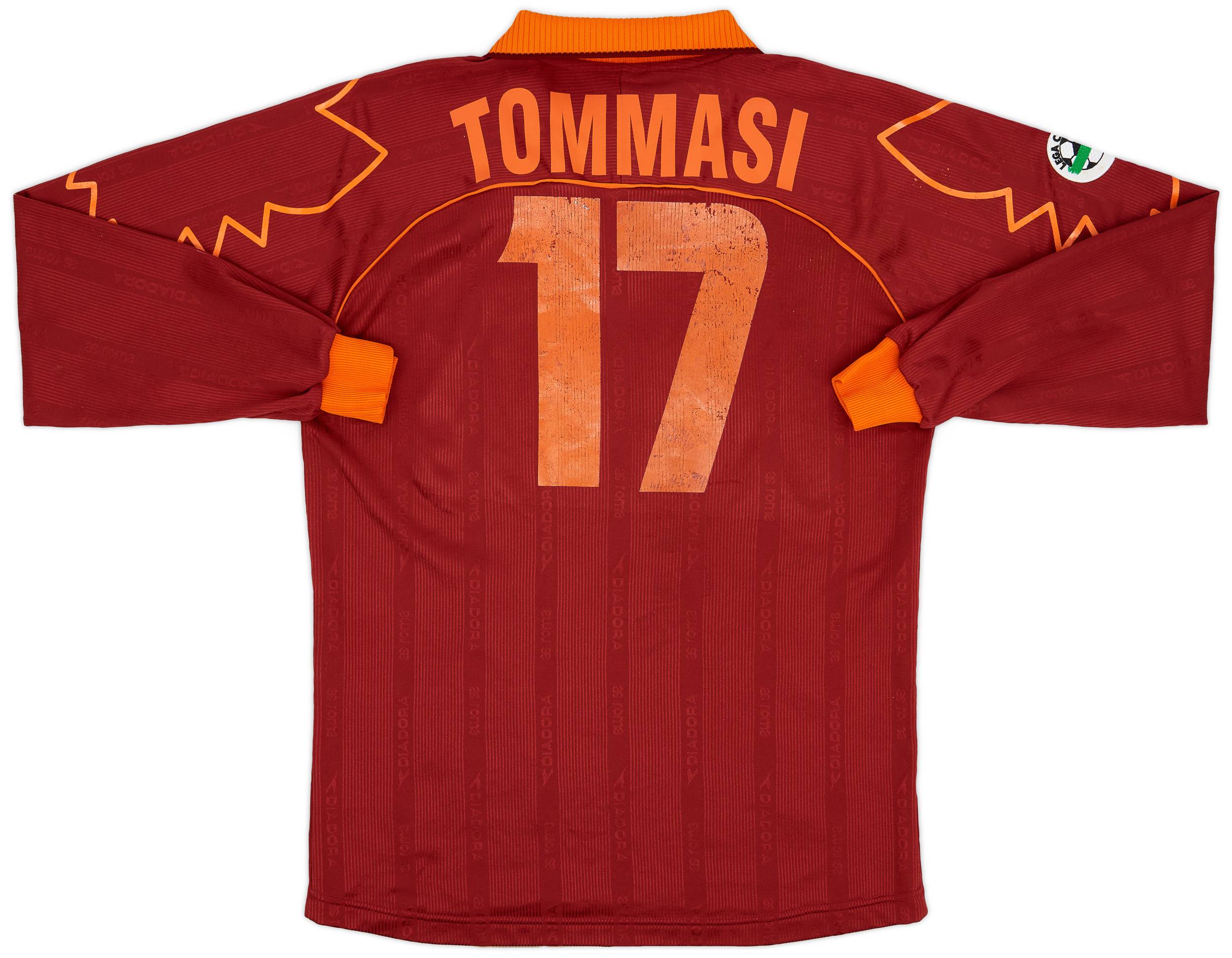 1999-00 Roma Match Issue Coppa Italia Home L/S Shirt Tommasi #17