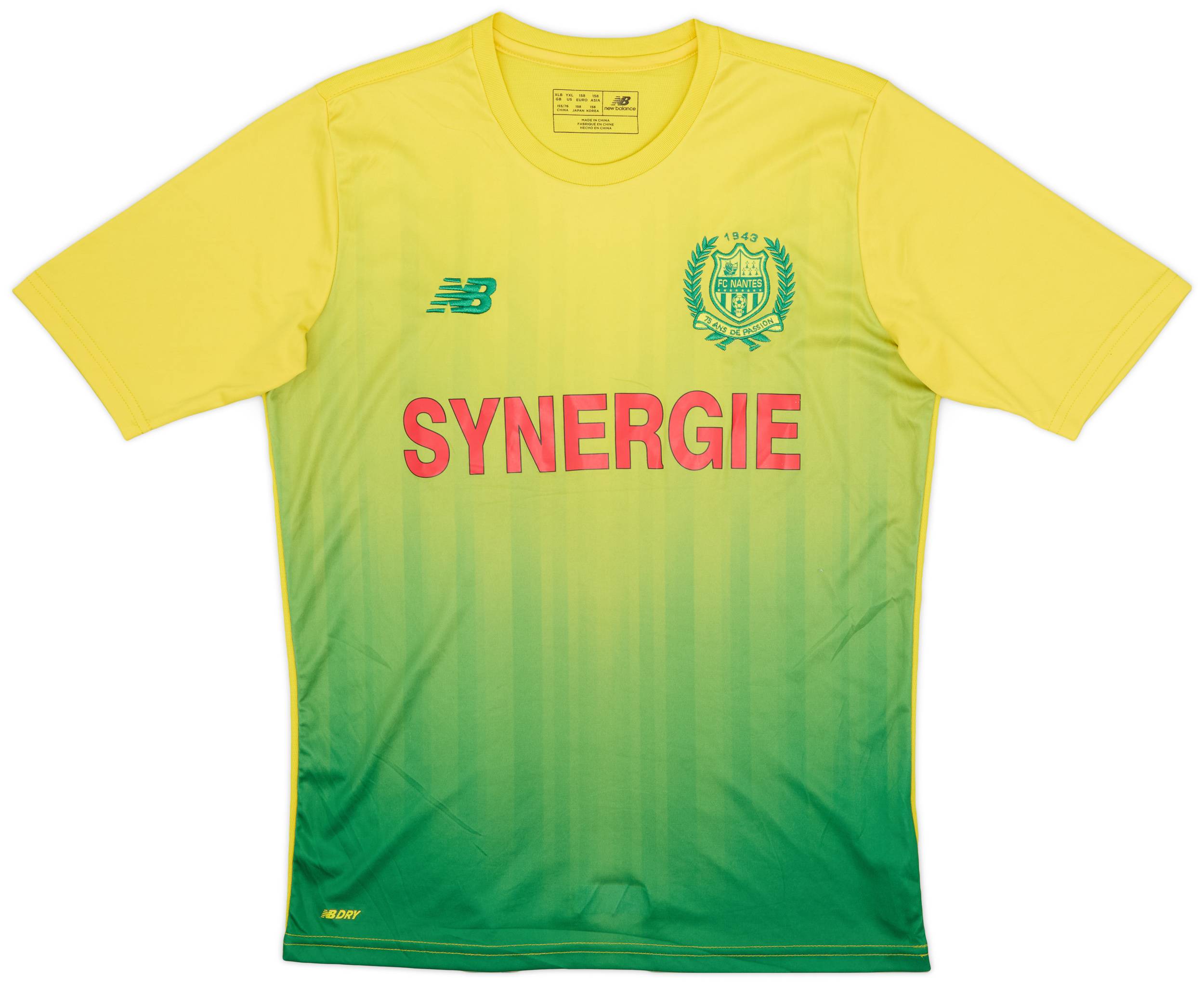 2019-20 Nantes New Balance Pre-Match Training Shirt - 9/10 - (XL.Boys)