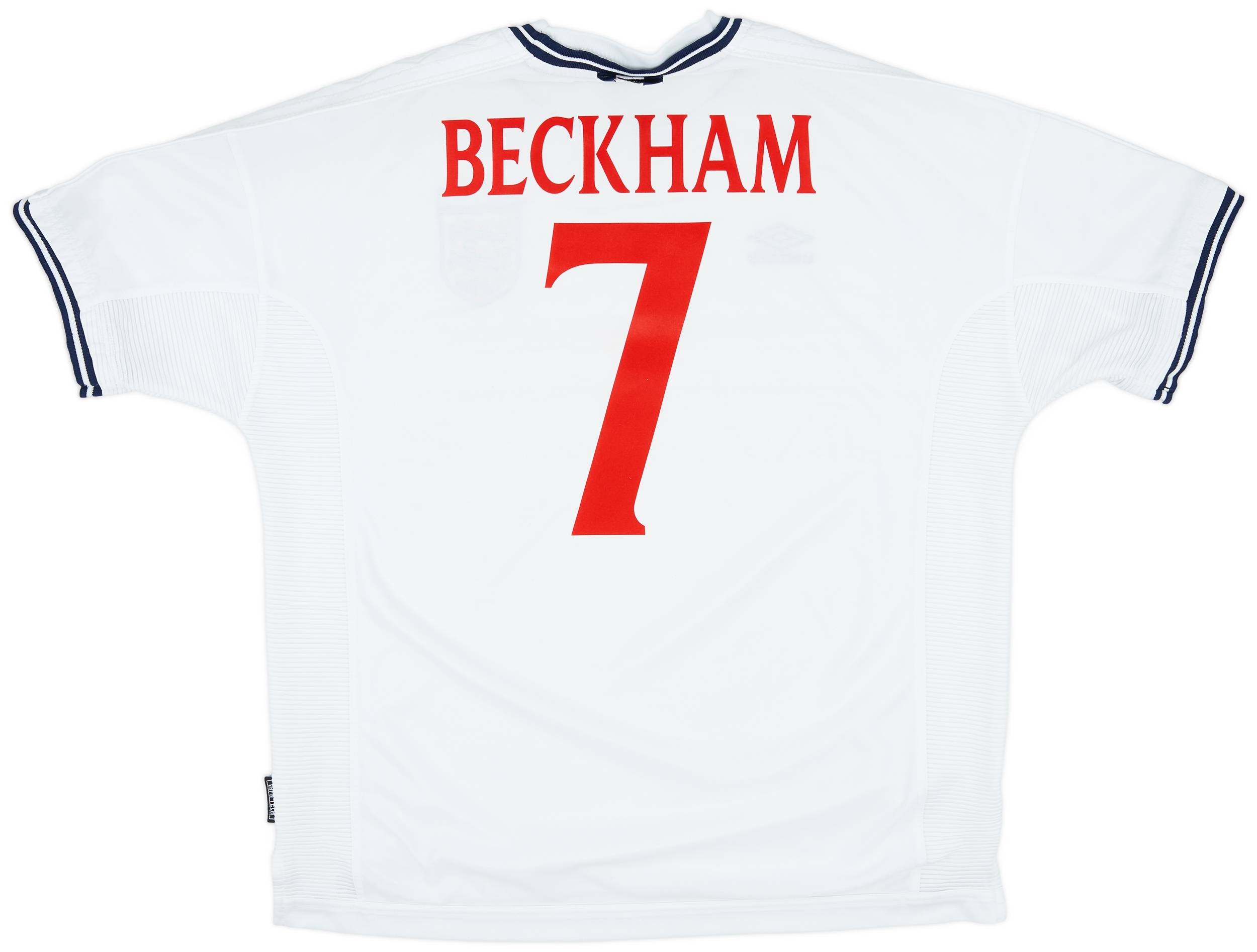 1999-01 England Home Shirt Beckham #7 - 7/10 - (XL)
