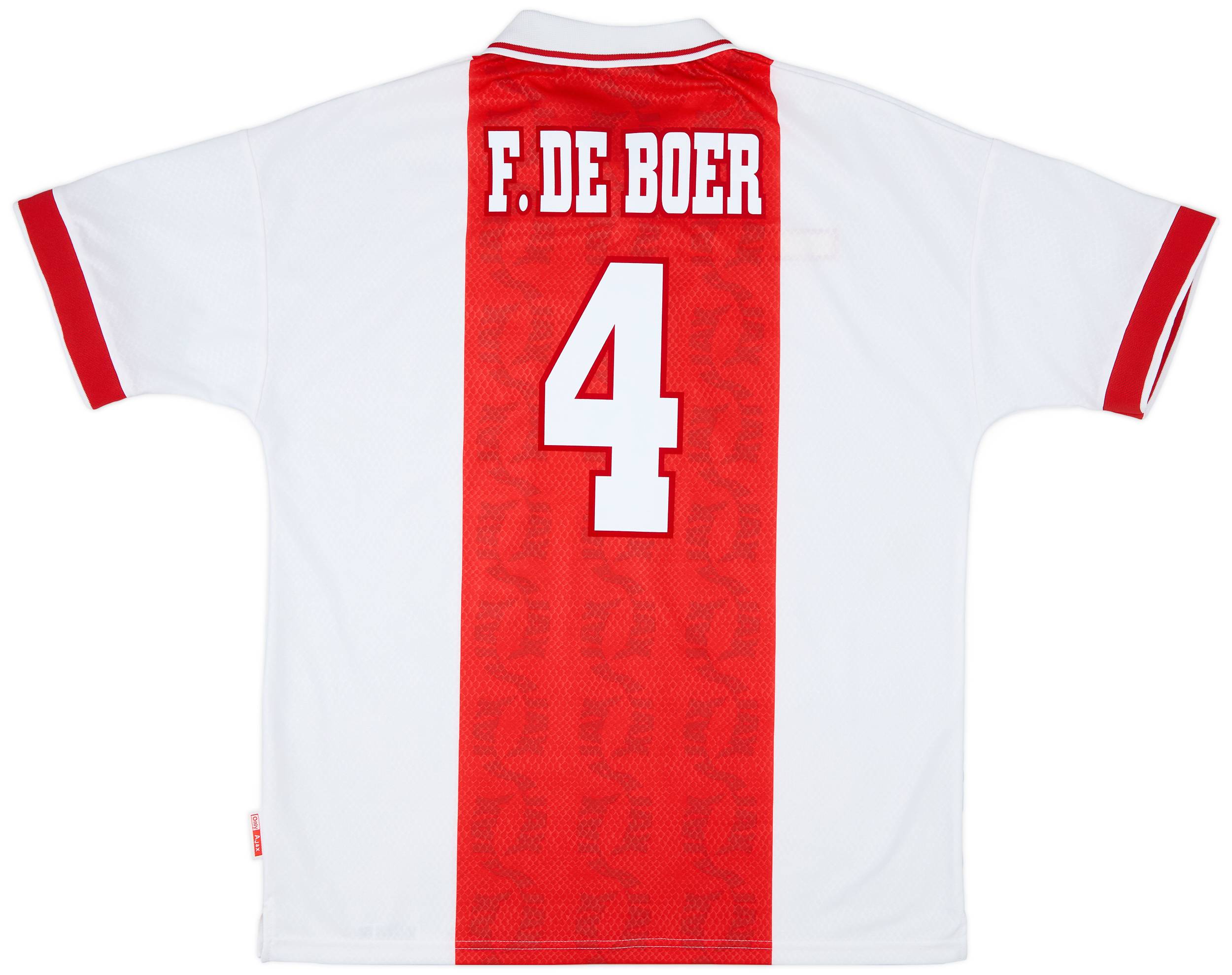 1998-99 Ajax Home Shirt F.De Boer #4 - 9/10 - (XL)