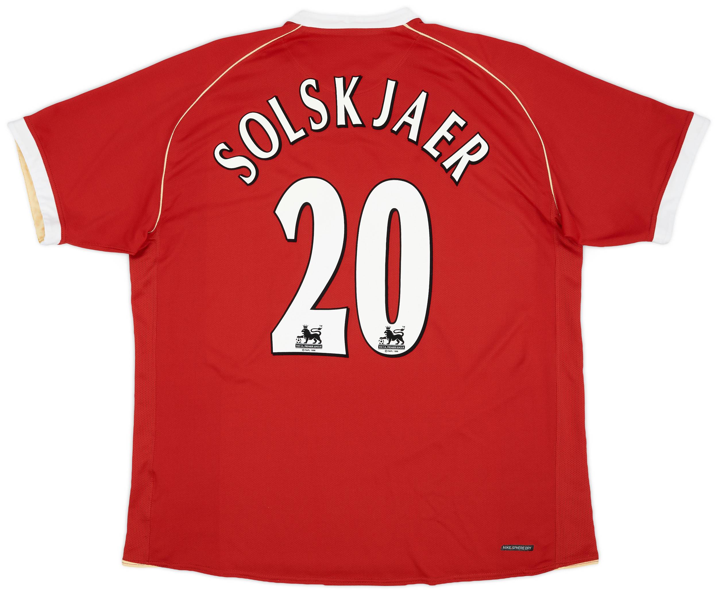 2006-07 Manchester United Home Shirt Solskjaer #20 - 9/10 - (XXL)