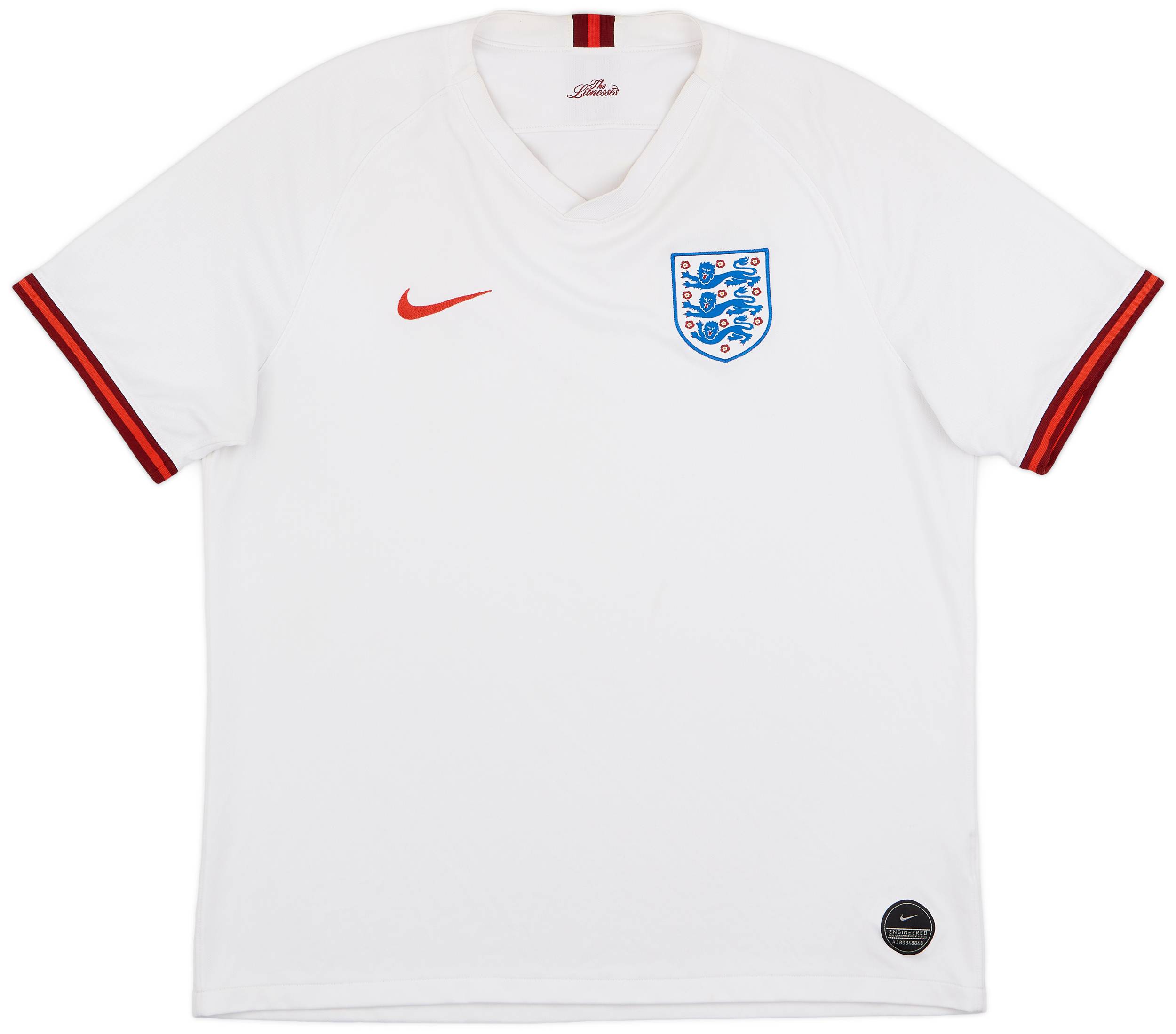 2019 England Lionesses Home Shirt 7 10 Unisex XL