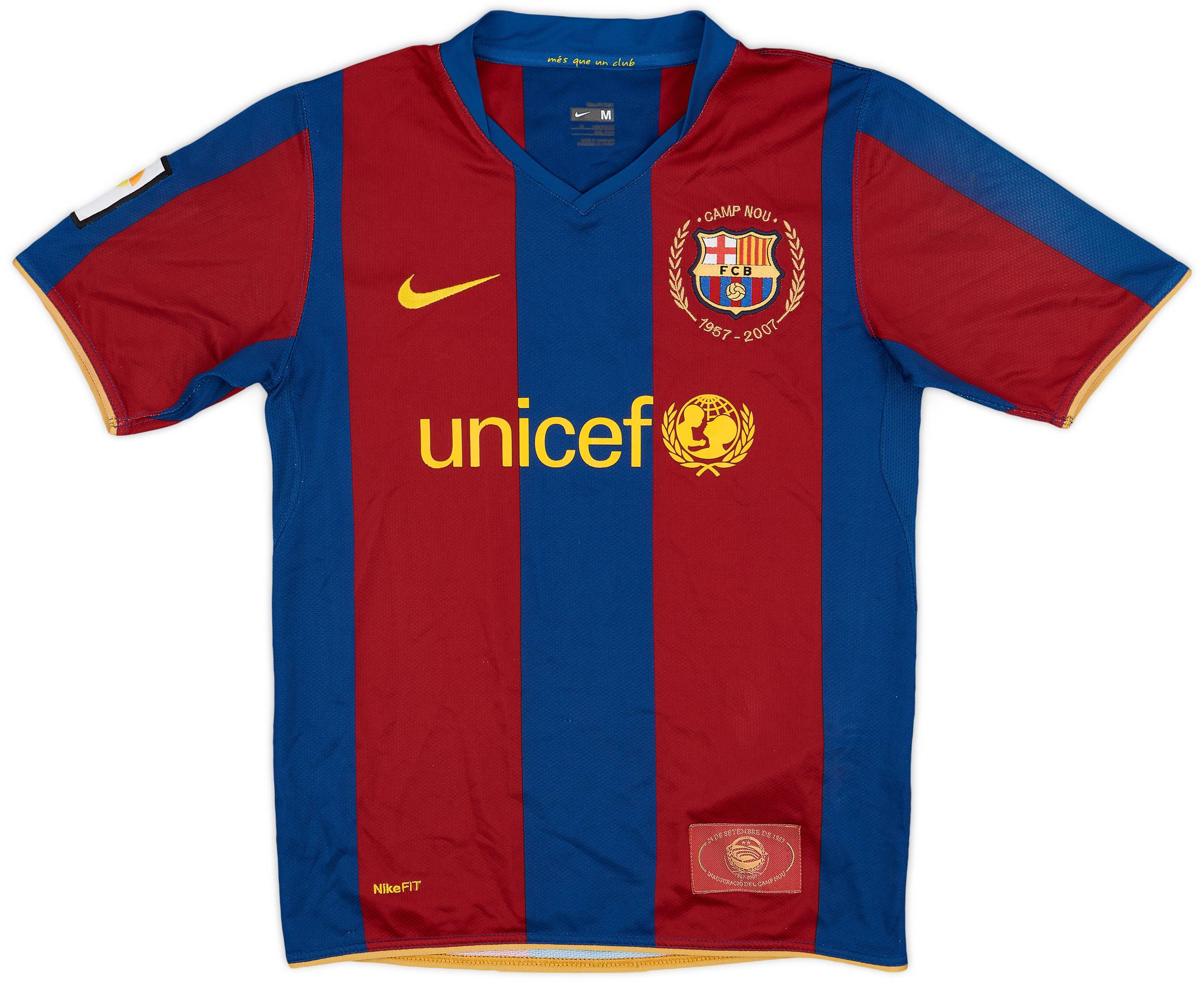 2007-08 Barcelona Home Shirt - 9/10 - (M.Boys)