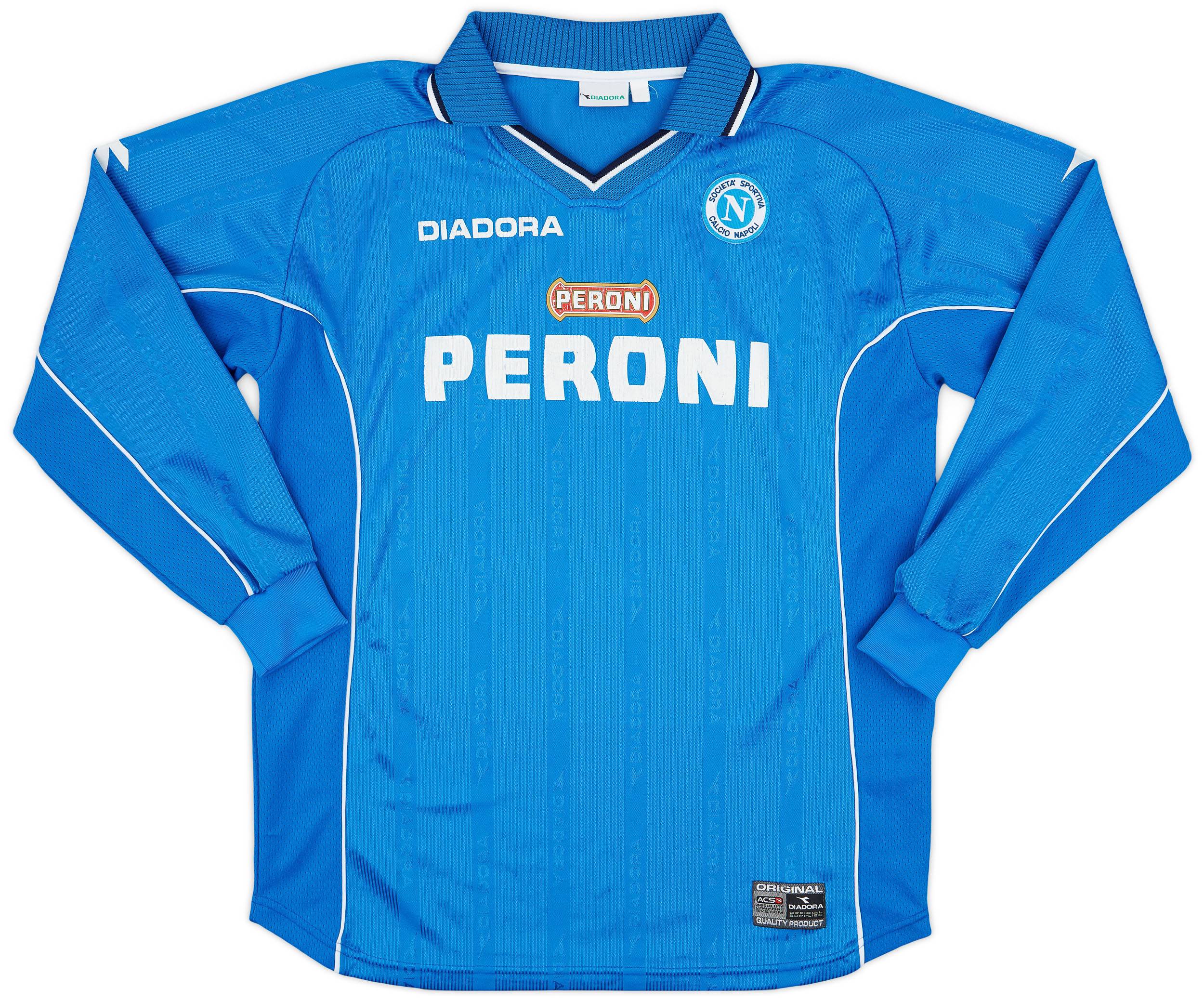 2000-01 Napoli Home L/S Shirt - 7/10 - (XL)