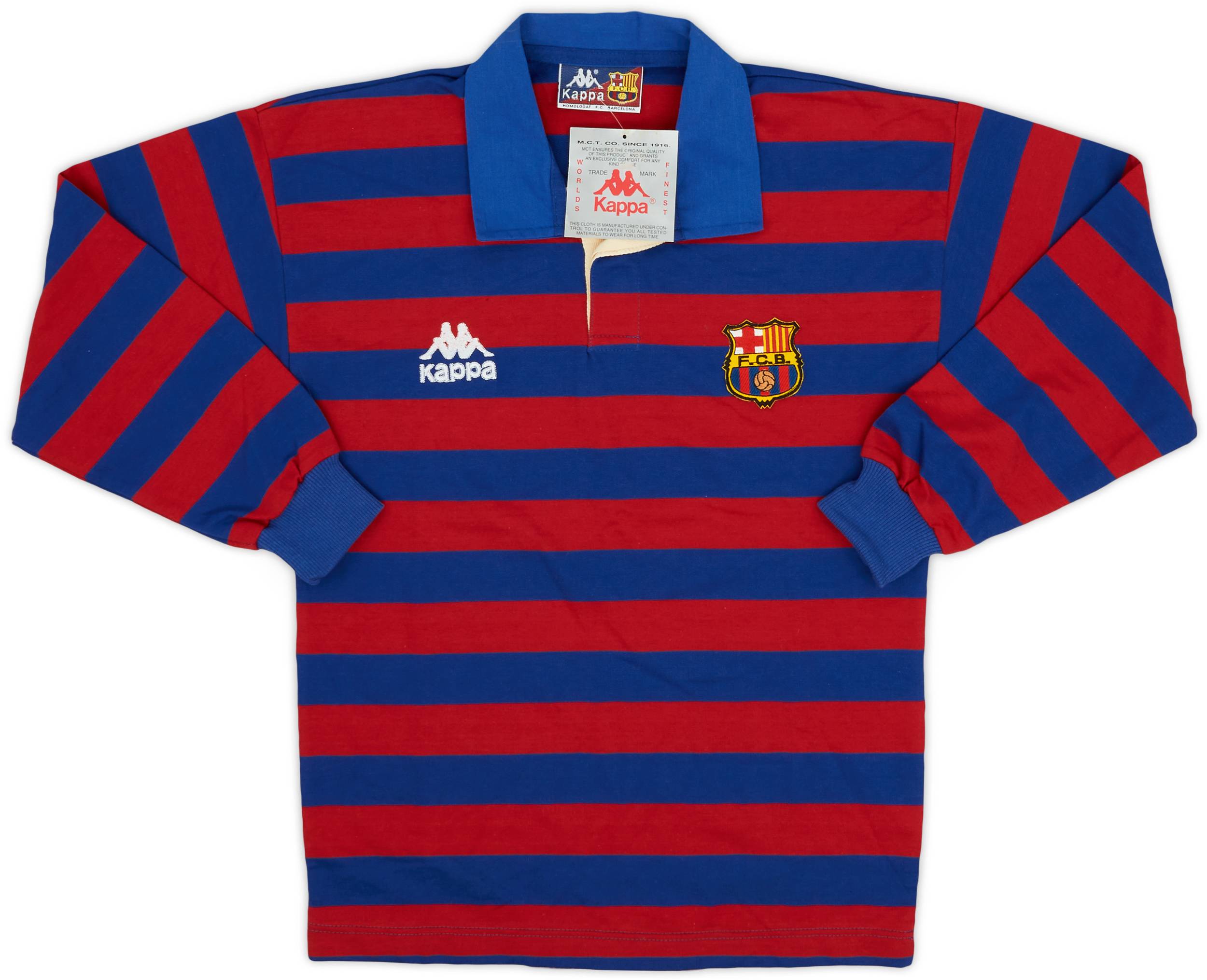 1996 97 Barcelona Kappa Rugby Polo L S Shirt S