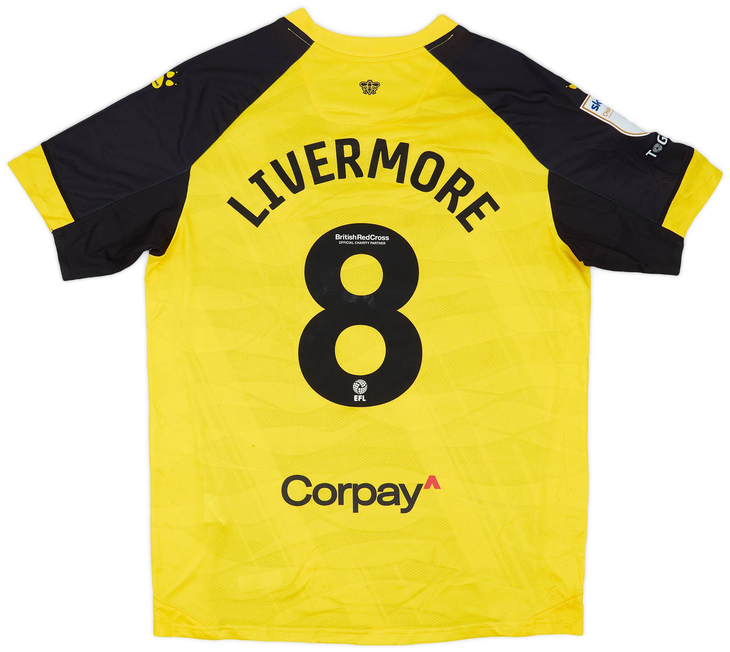 2023-24 Watford Match Issue Home Shirt Livermore #8