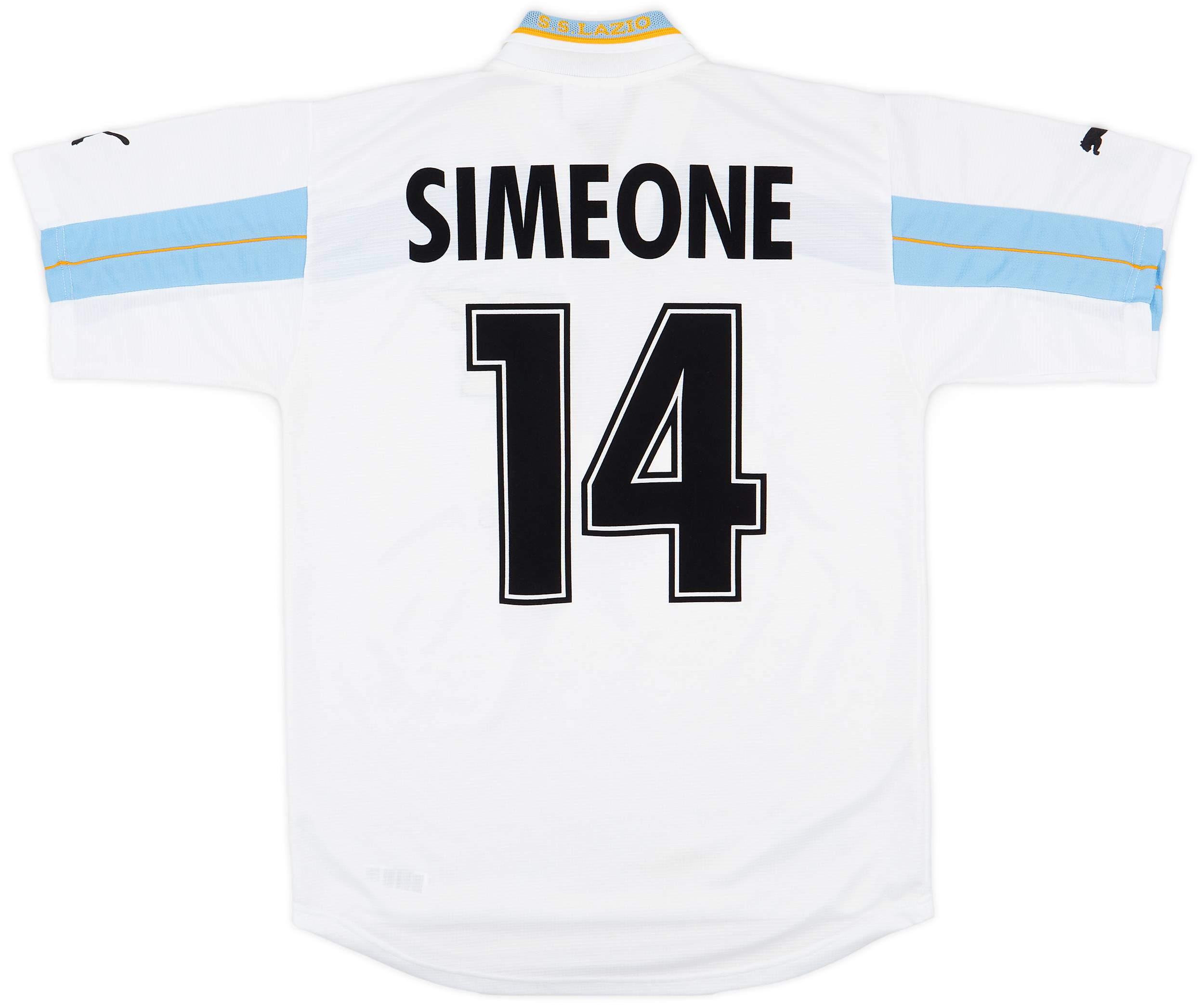 2000-01 Lazio Centenary Home Shirt Simeone #14 - 8/10 - (M)