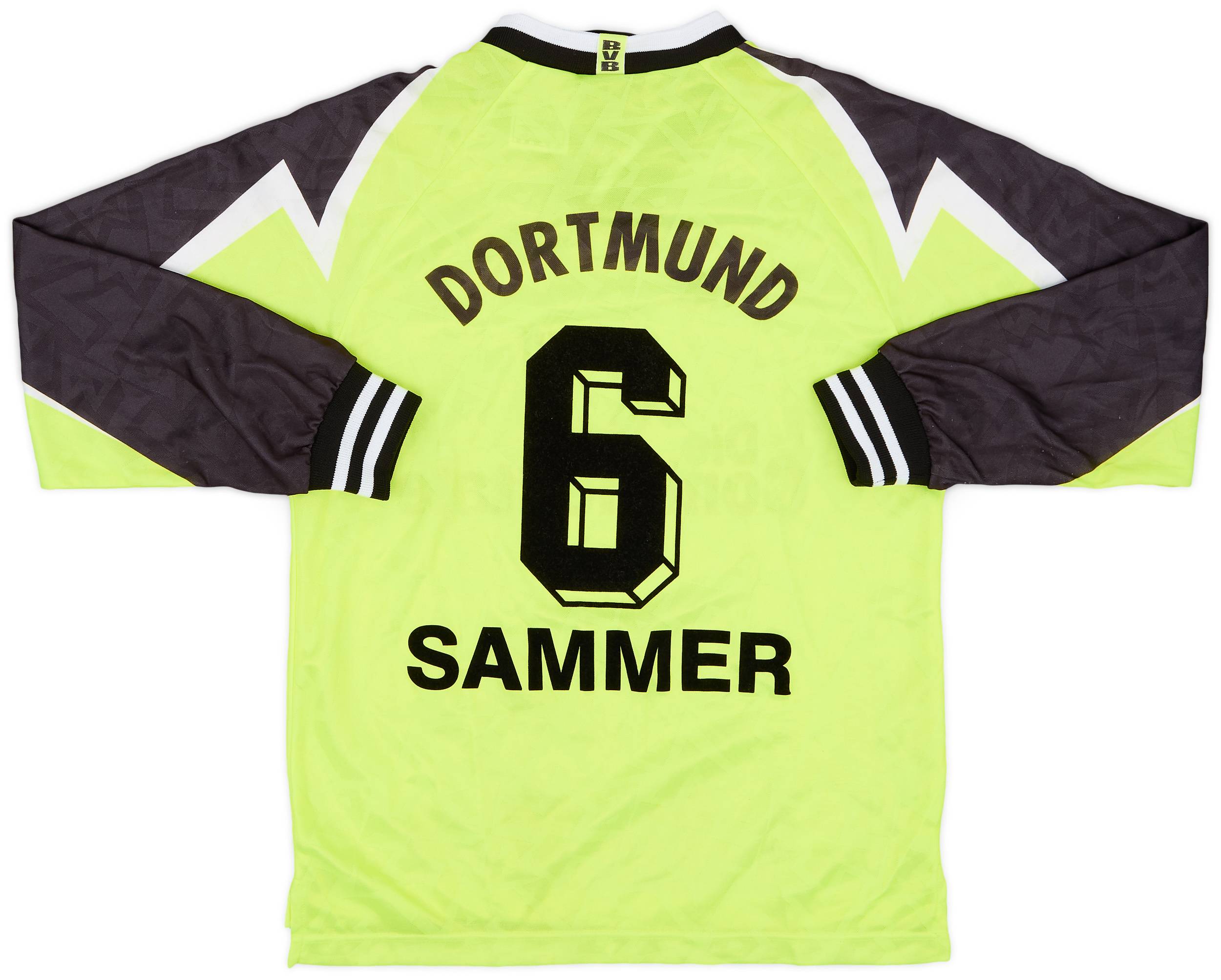 1995-96 Borussia Dortmund Home L/S Shirt Sammer #6 - 9/10 - (L.Boys)
