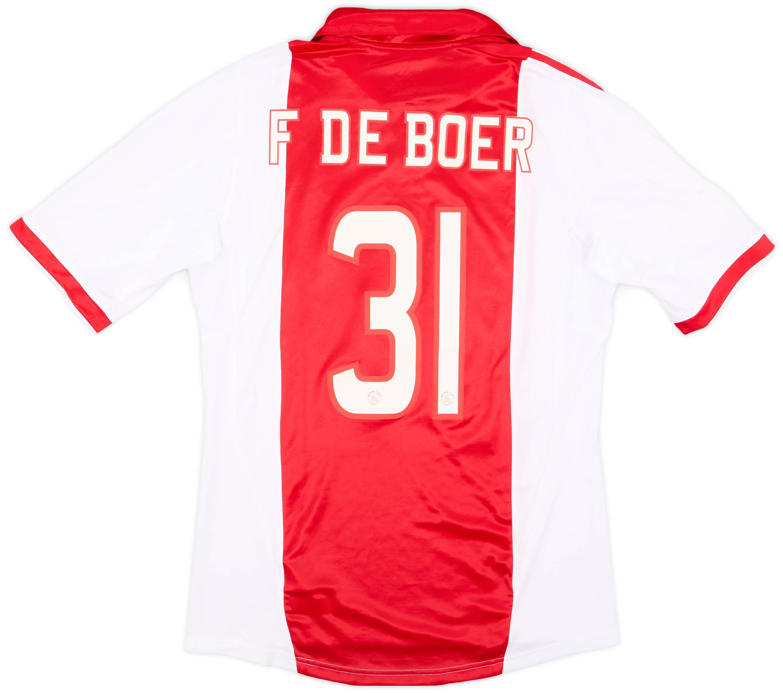 2011-12 Ajax Player Issue 'Kampioen' Home Shirt F De Boer #31