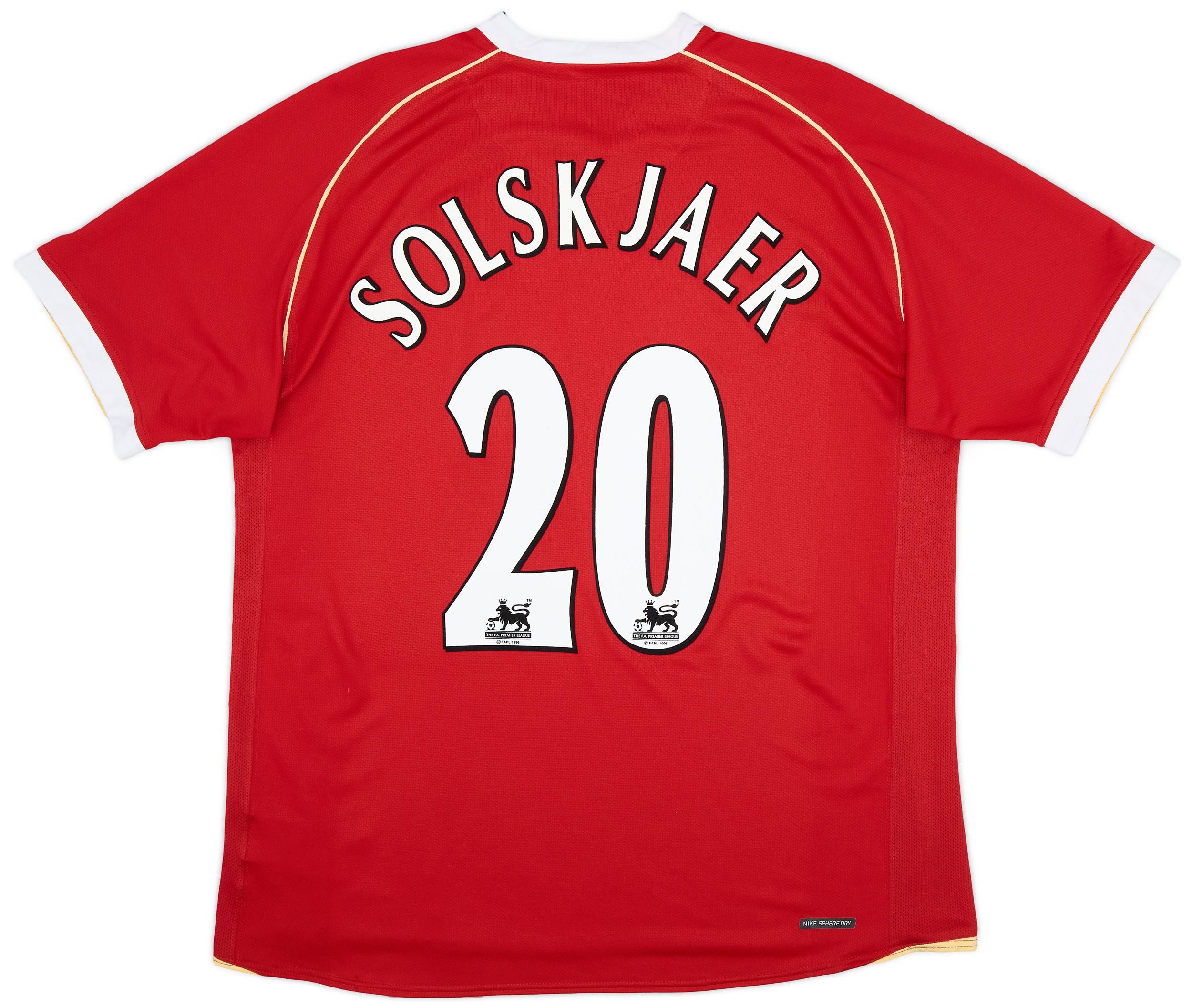 2006-07 Manchester United Home Shirt Solskjaer #20 - 8/10 - (XL)