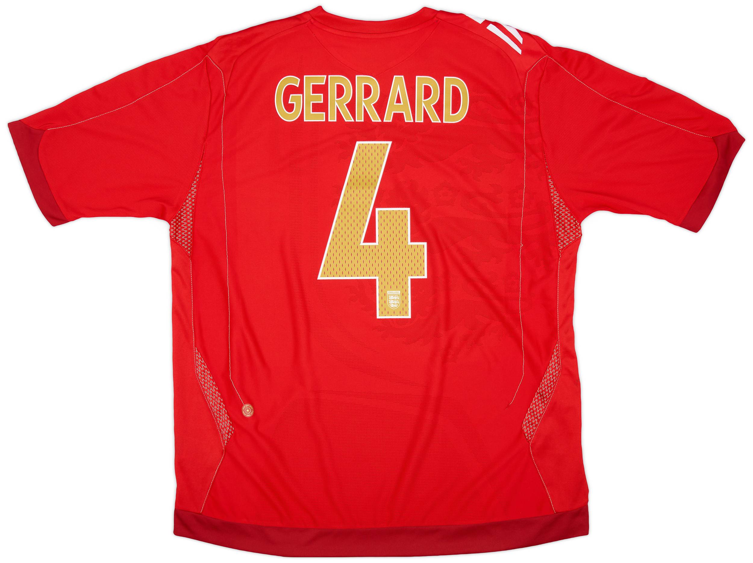 2006-08 England Away Shirt Gerrard #4 - 6/10 - (XXL)