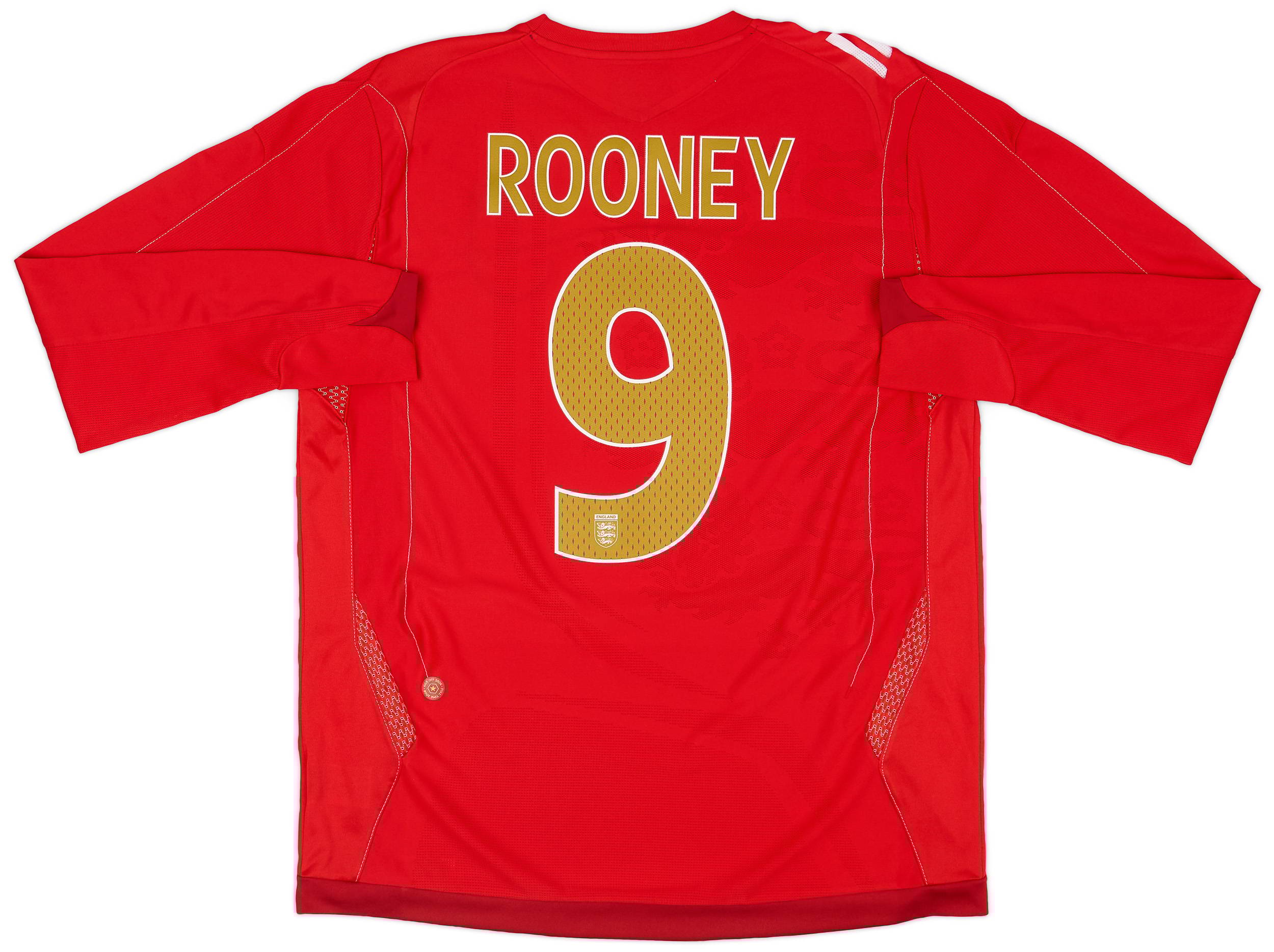 2006-08 England Away L/S Shirt Rooney #9 - 5/10 - (L)