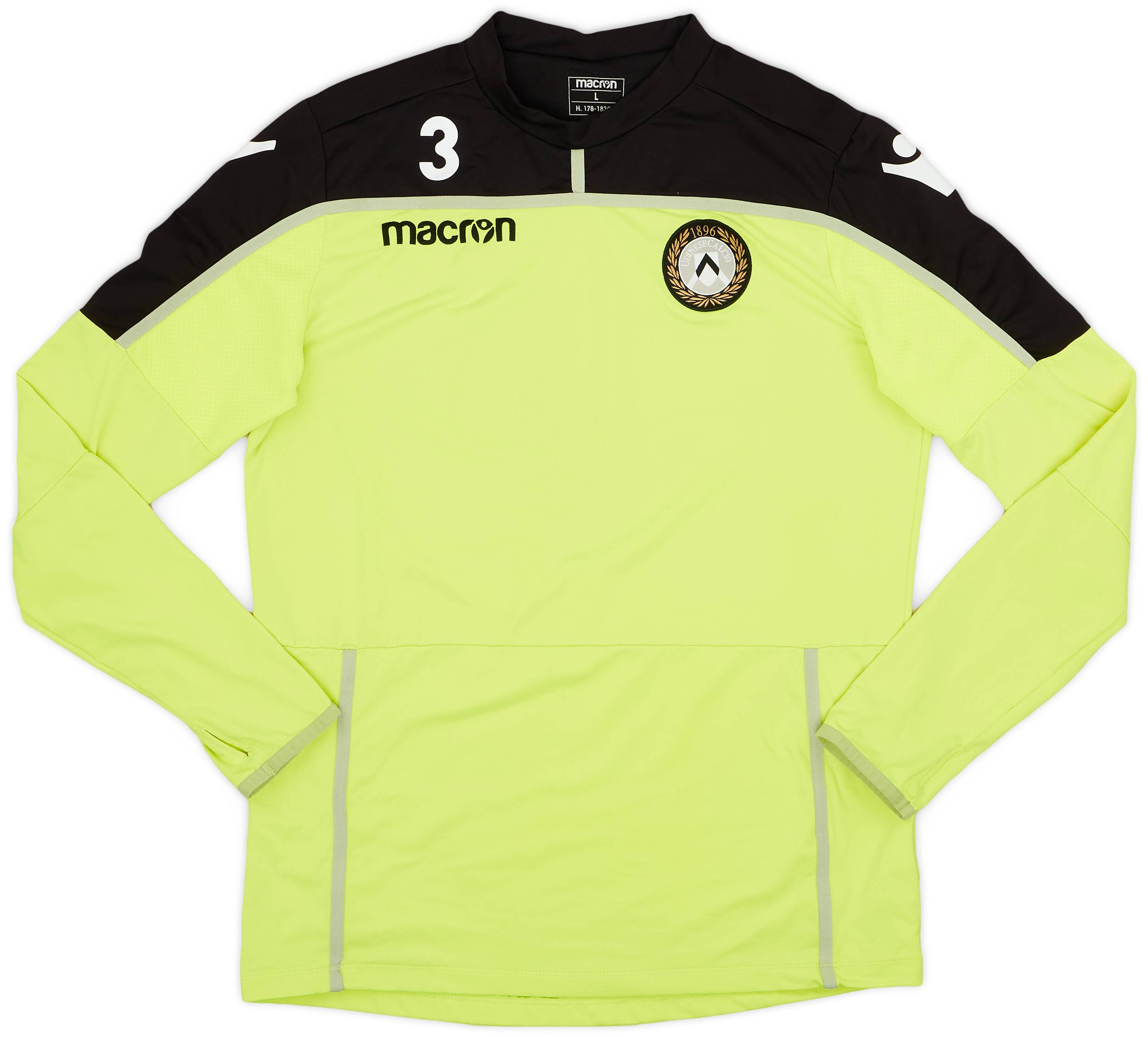 2018 19 Udinese Macron Player Issue Training L S Shirt 3 4 10 L