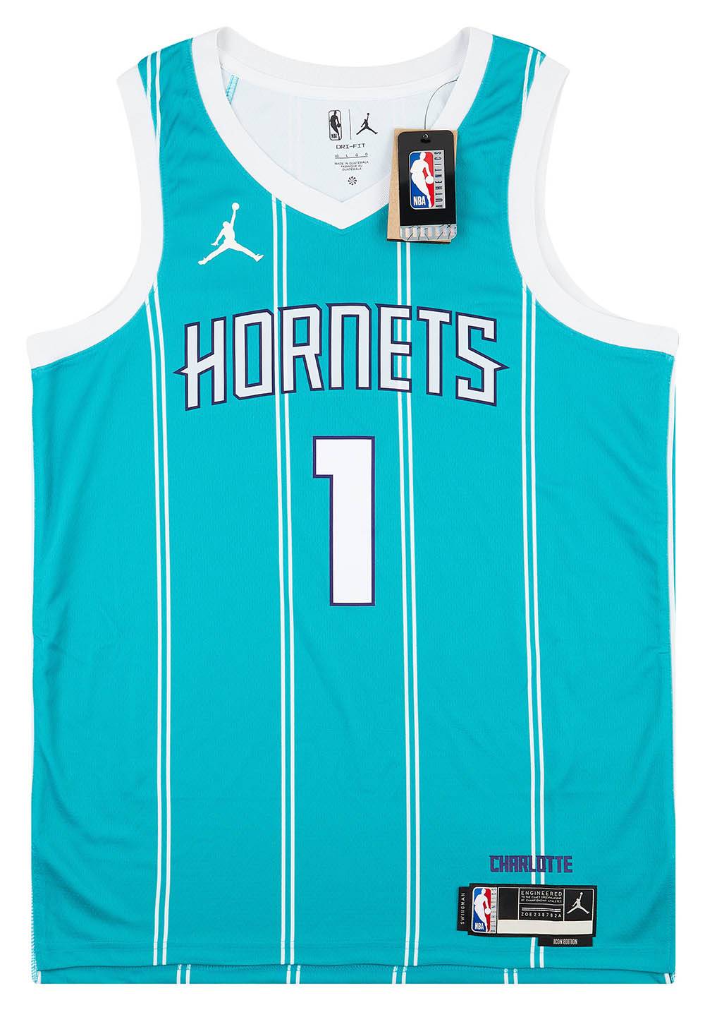 2022-23 Charlotte Hornets Ball #1 Jordan Swingman Away Jersey (L)