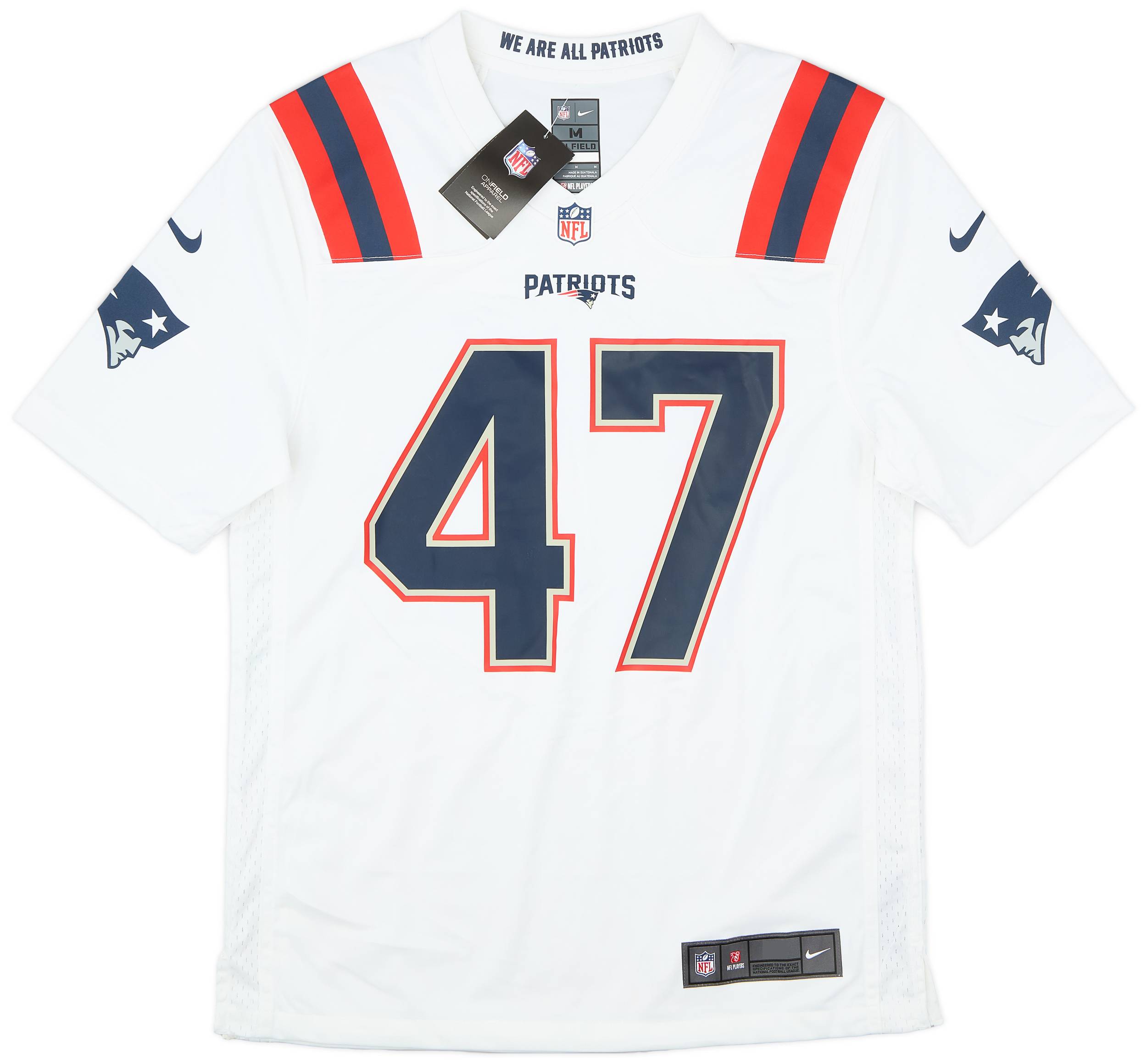 2020 21 New England Patriots Johnson 47 Nike Game Away Jersey M