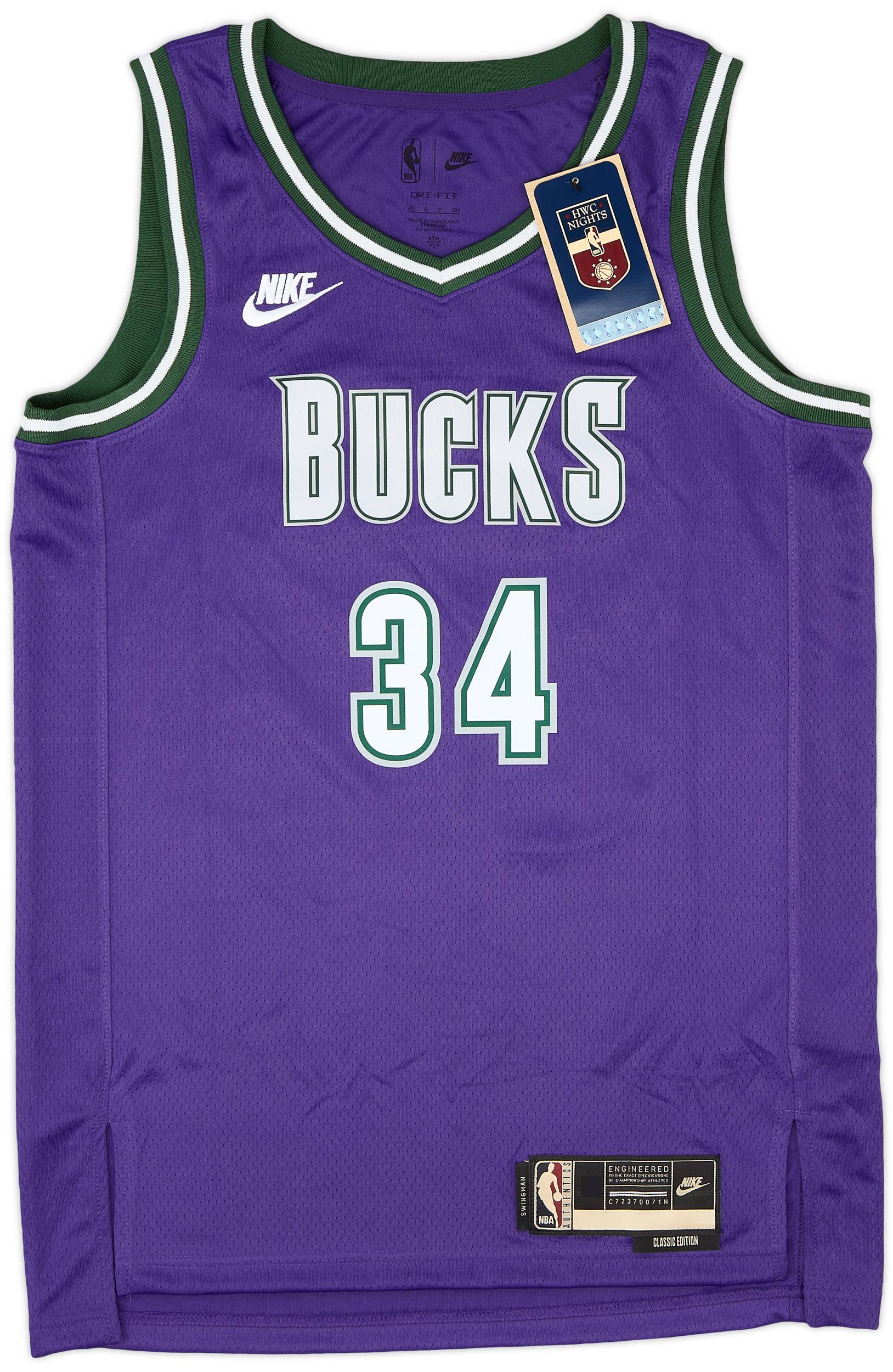 2022-23 Milwaukee Bucks Antetokounmpo #34 Nike Swingman Classic Jersey (S)