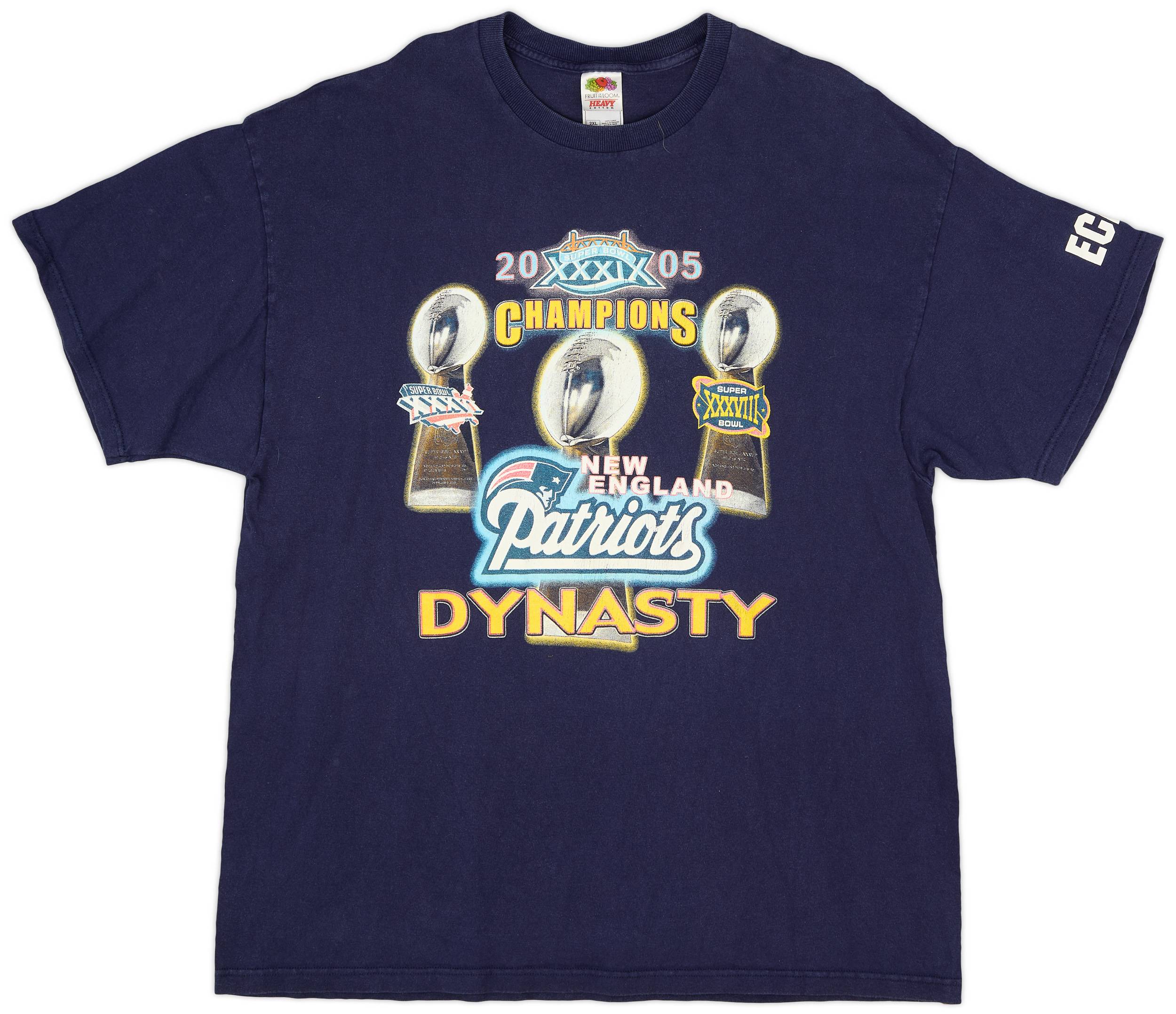 2005 New England Patriots Super Bowl XXXIX Champions Tee Very Good XXL